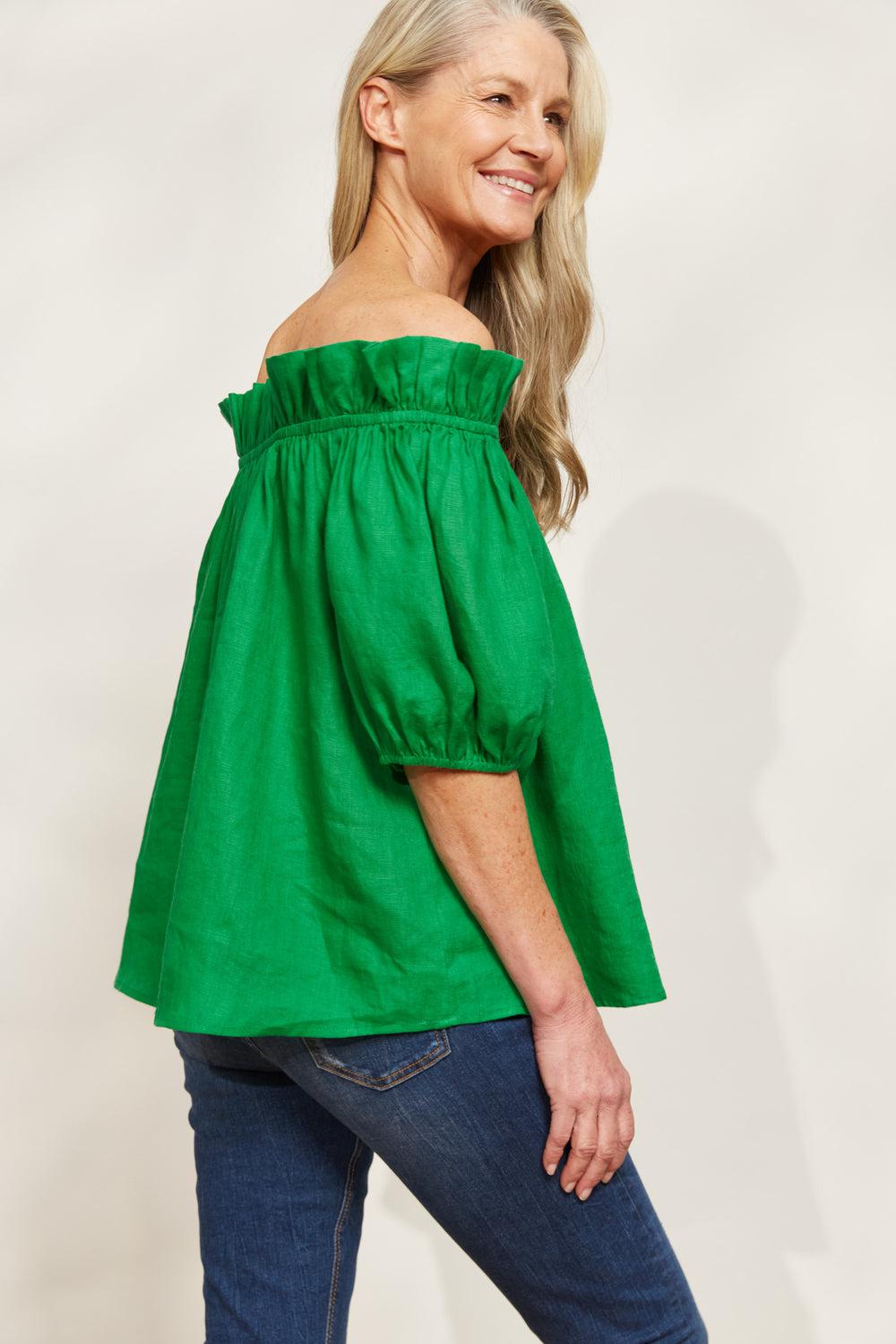 Halcyon Ruched Top - Emerald-General-Eb & Ive-The Bay Room