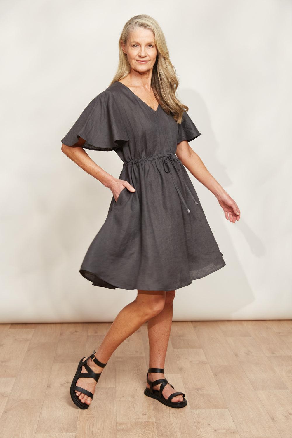 Halcyon Tie Dress - Oyster-General-Eb & Ive-The Bay Room