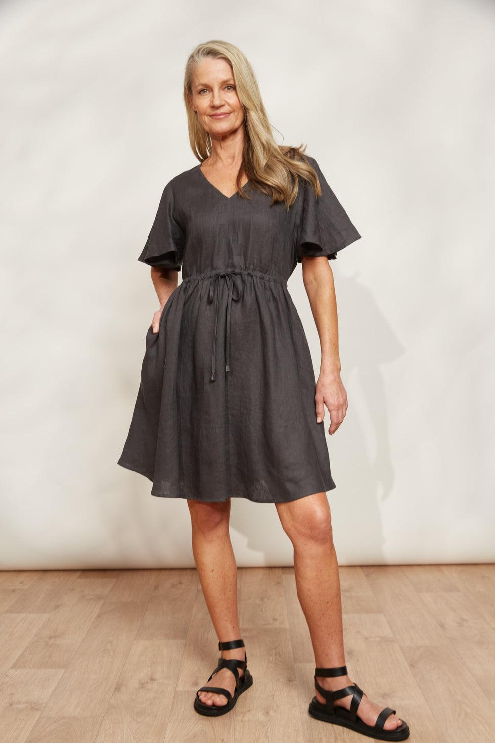 Halcyon Tie Dress - Oyster-General-Eb & Ive-The Bay Room