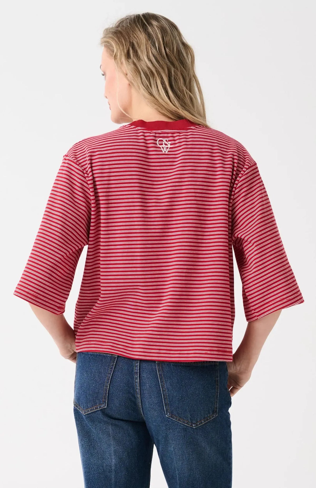 Hallie Tee - Red Stripe-Tops-Cartel & Willow-The Bay Room