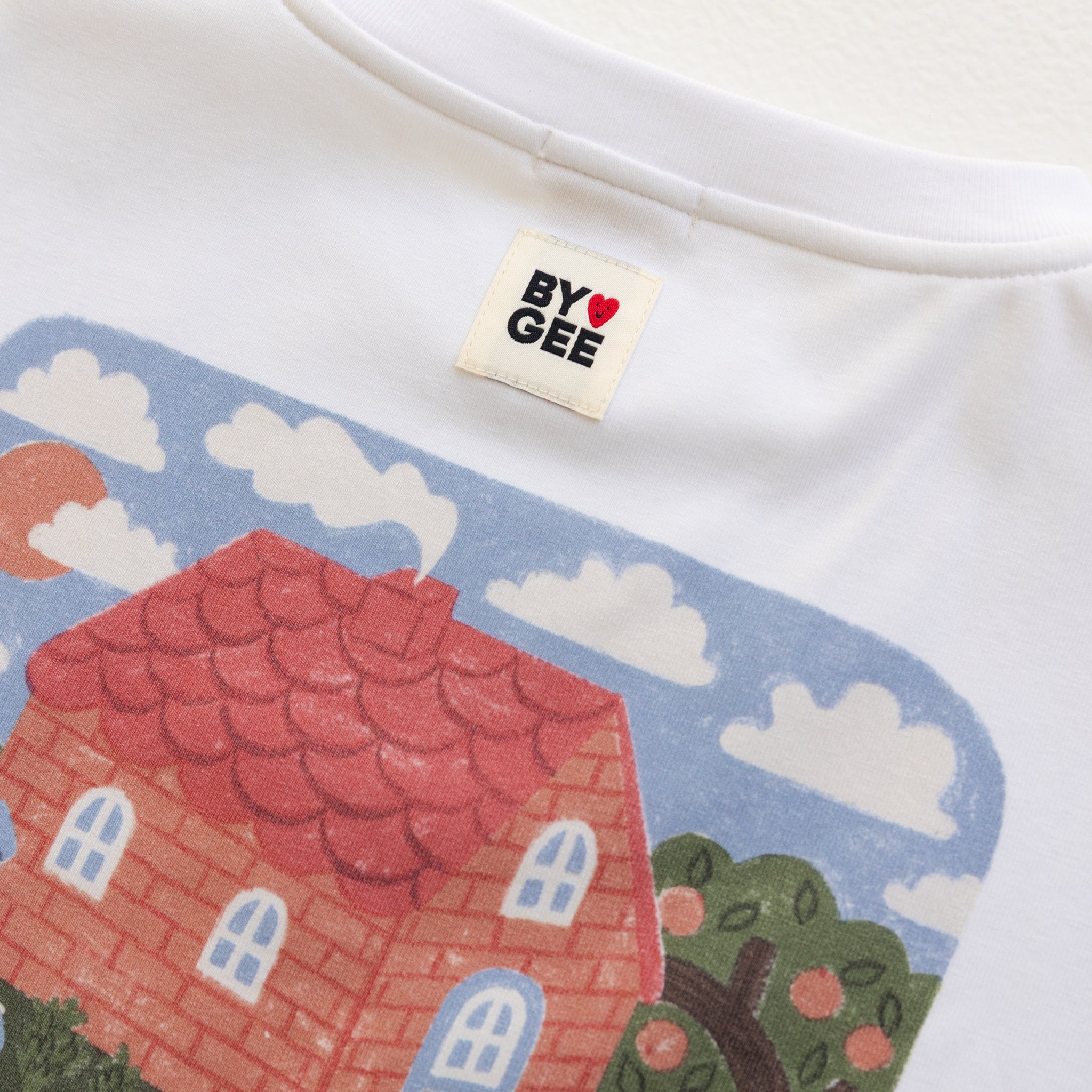 Happy At Home Oversized Boxy Tee - White-Clothing & Accessories-BY GEE-The Bay Room