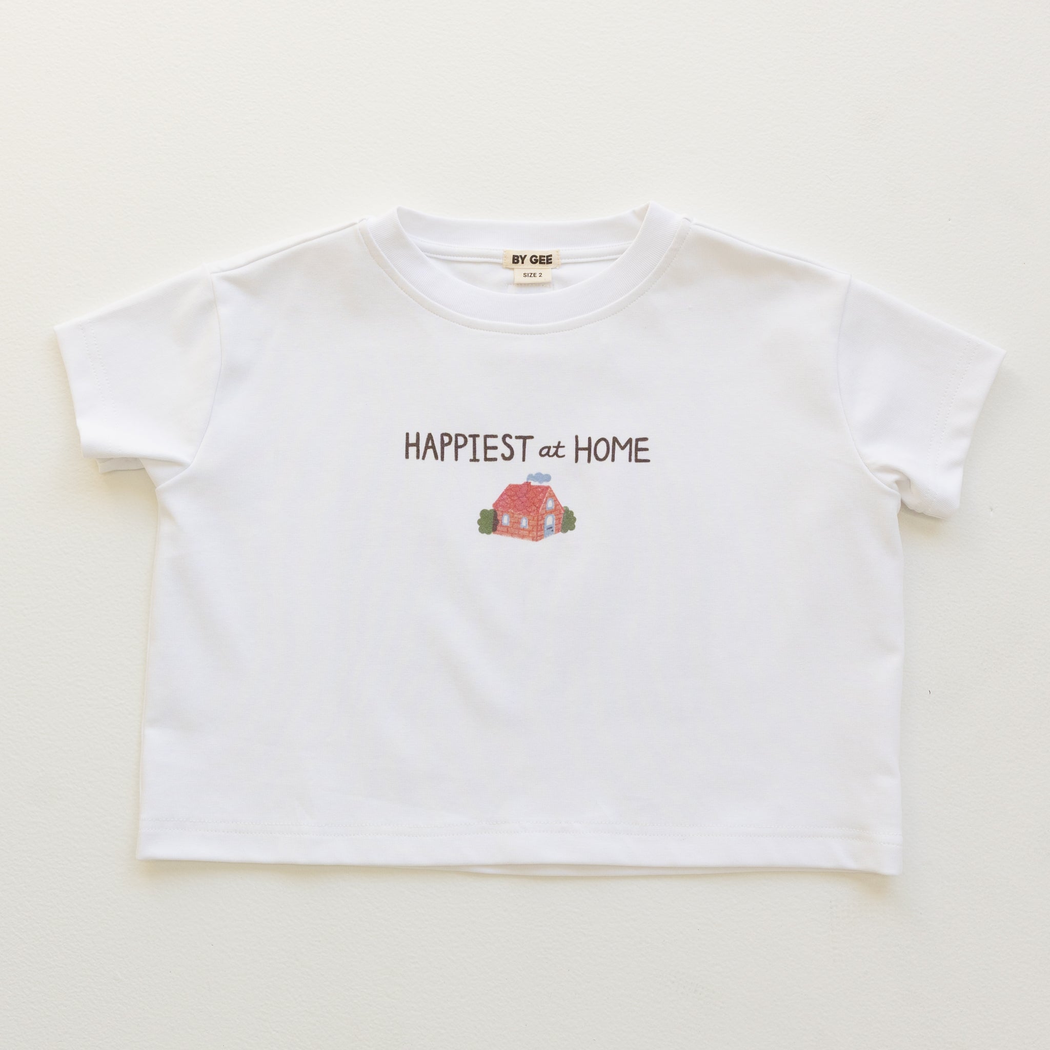 Happy At Home Oversized Boxy Tee - White-Clothing & Accessories-BY GEE-The Bay Room