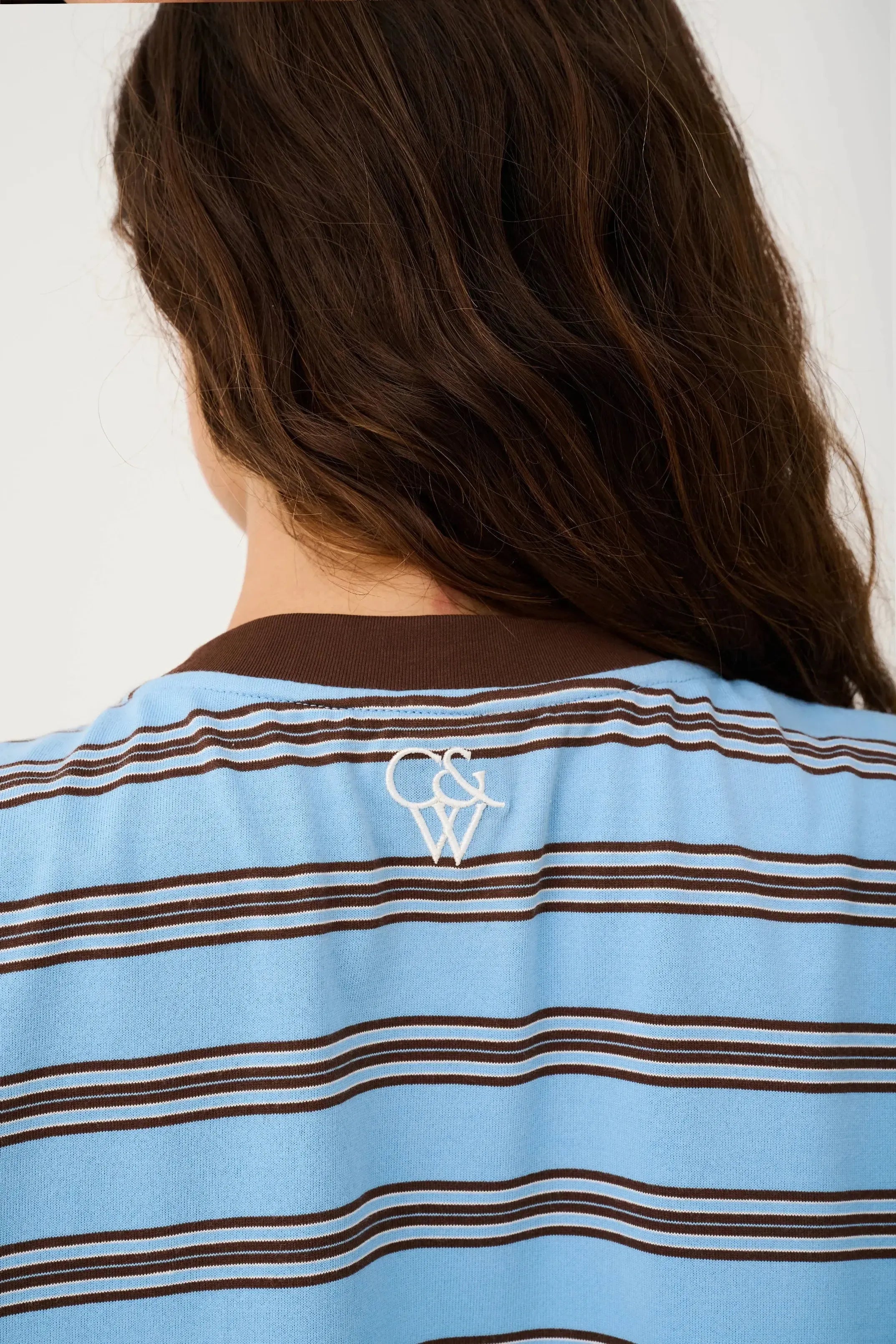 Harley Long Sleeve - Truffle/Ice Stripe-Tops-Cartel & Willow-The Bay Room