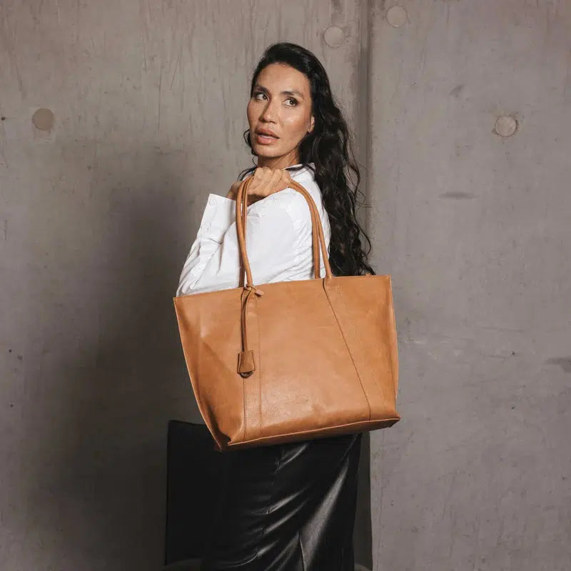 Harriet Work Bag - Tan-Bags & Clutches-Black Caviar Designs-The Bay Room