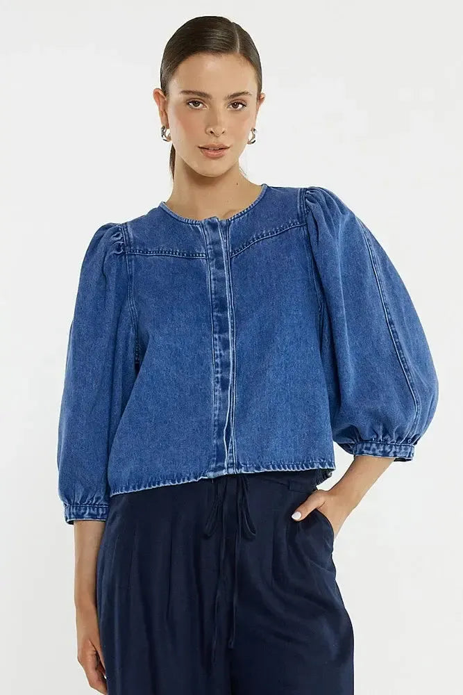 Hayes Denim Shirt - Classic Blue-SASS-The Bay Room