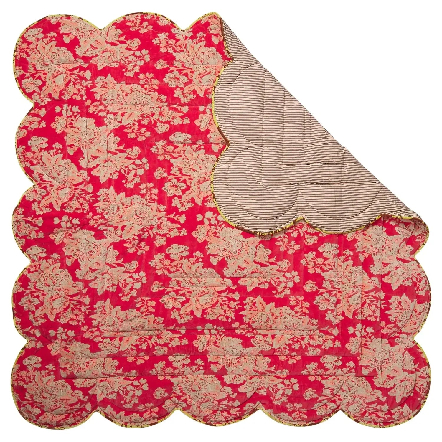Hazel Scalloped Velvet Bedcover-Soft Furnishings-Sage & Clare-The Bay Room