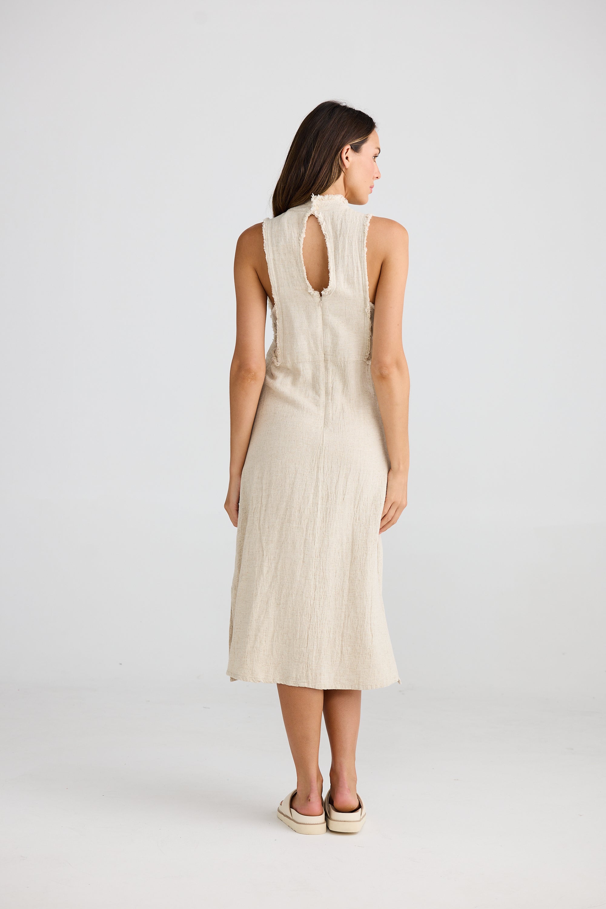 Helaina Dress - Natural Jaquard-Dresses-The Shanty Corporation-The Bay Room