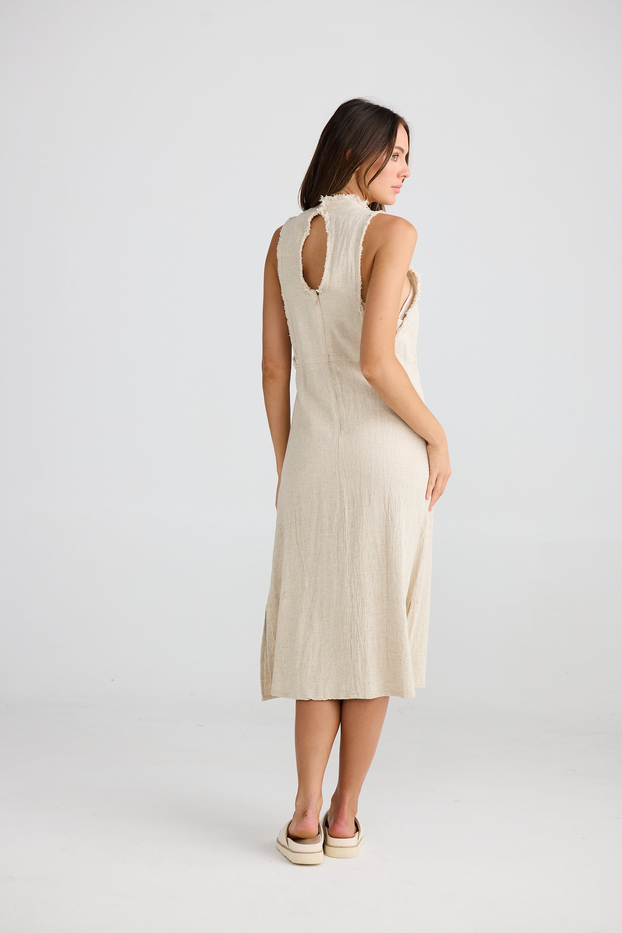 Helaina Dress - Natural Jaquard-Dresses-The Shanty Corporation-The Bay Room