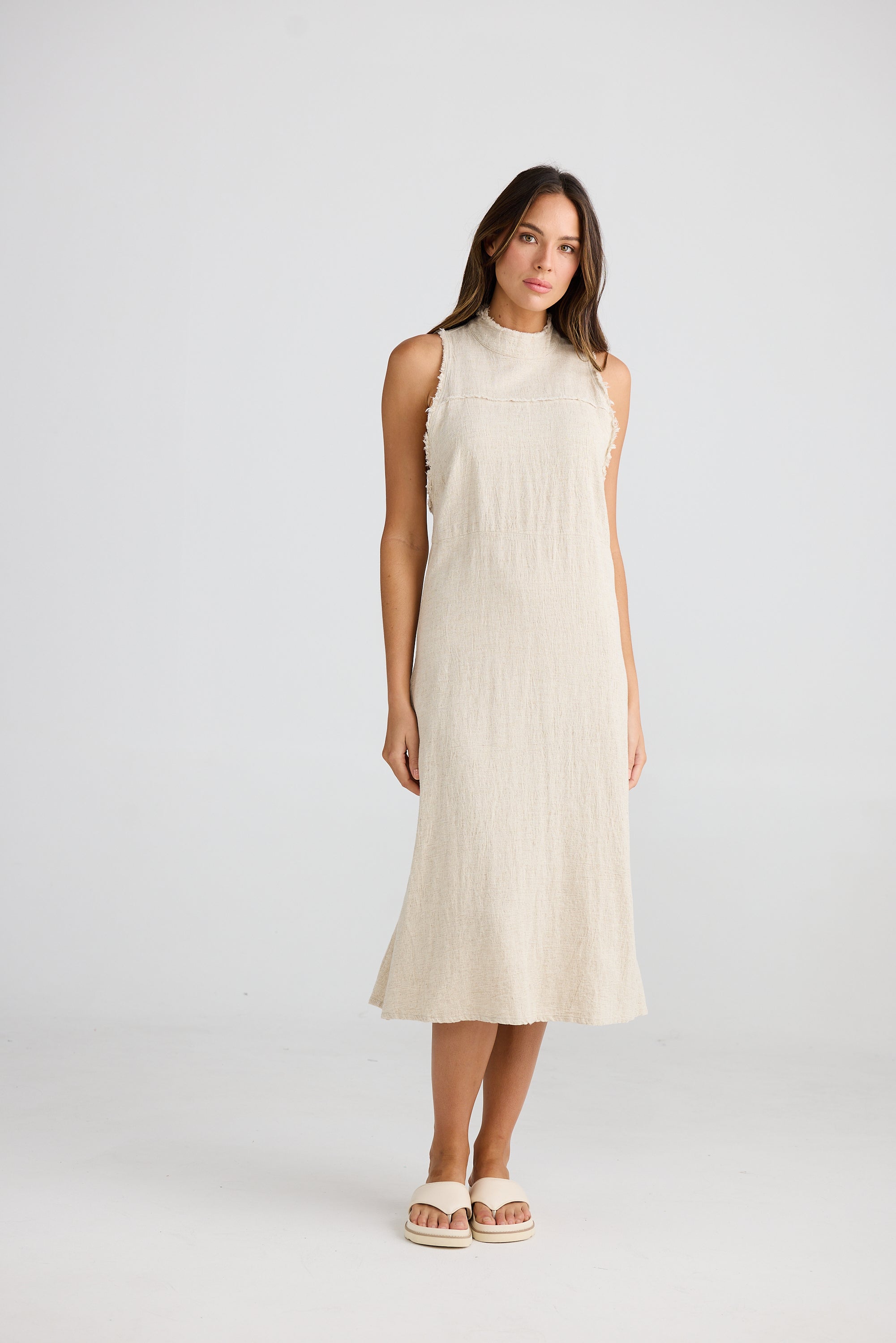 Helaina Dress - Natural Jaquard-Dresses-The Shanty Corporation-The Bay Room