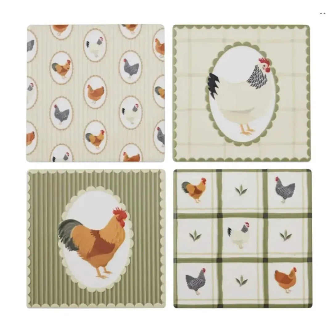 Henny Set/4 Ceramic Coasters 10cm Olive-Dining & Entertaining-Coast To Coast Home-The Bay Room