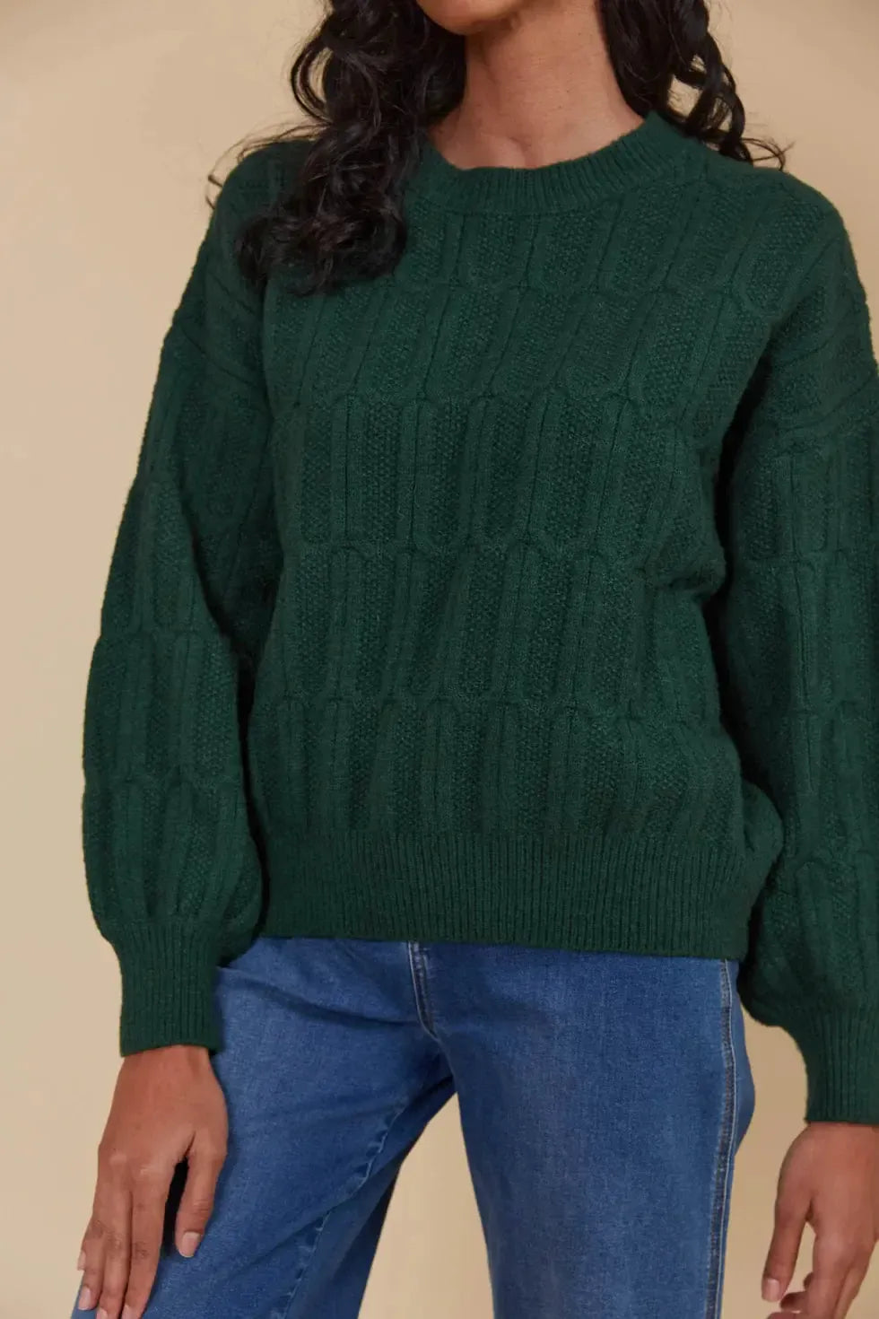 Hera Jumper - Pine-Knitwear & Jumpers-Isle Of Mine-The Bay Room