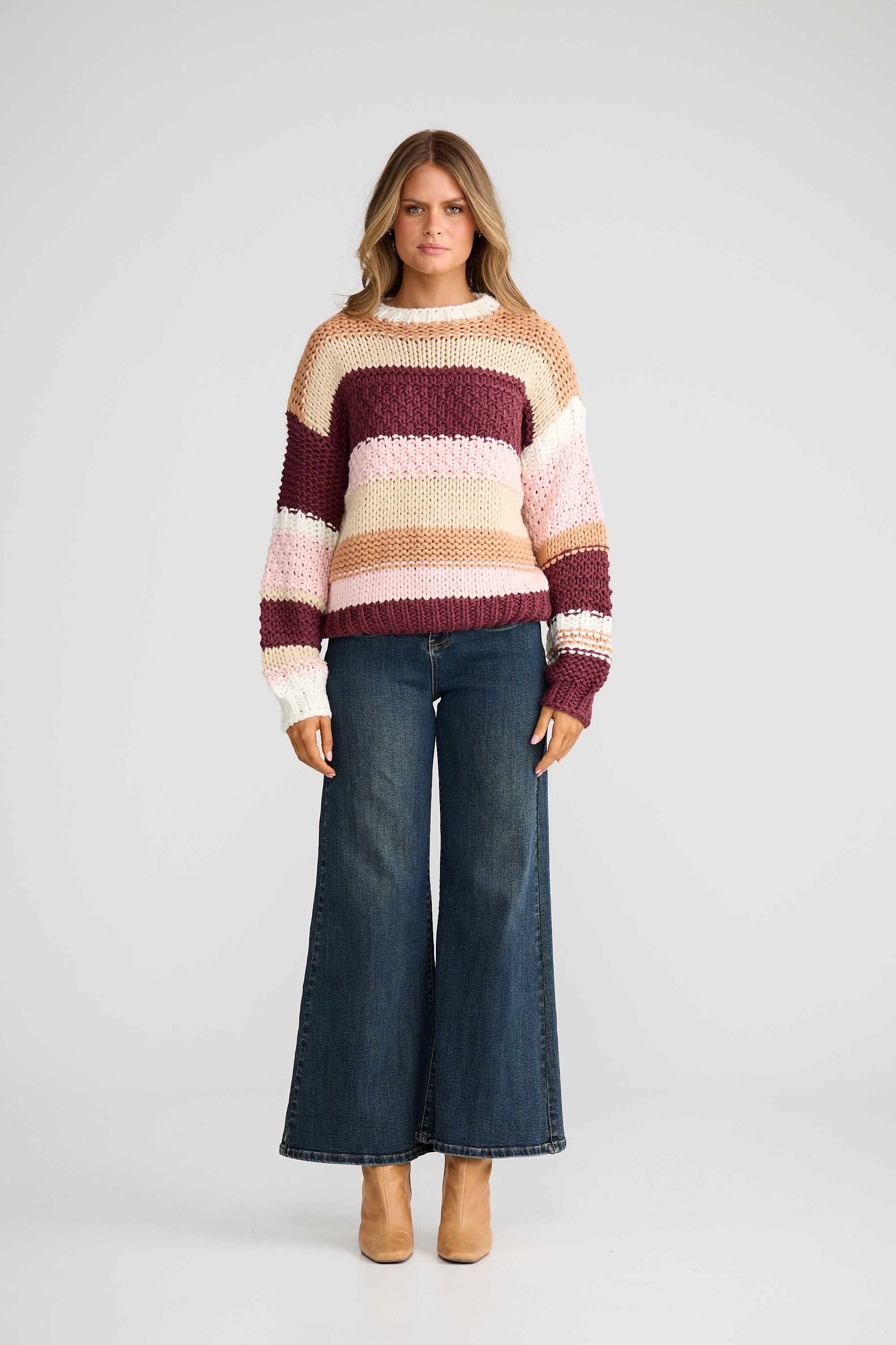 Hudson Knit - Berry Multi-Knitwear & Jumpers-Talisman-The Bay Room
