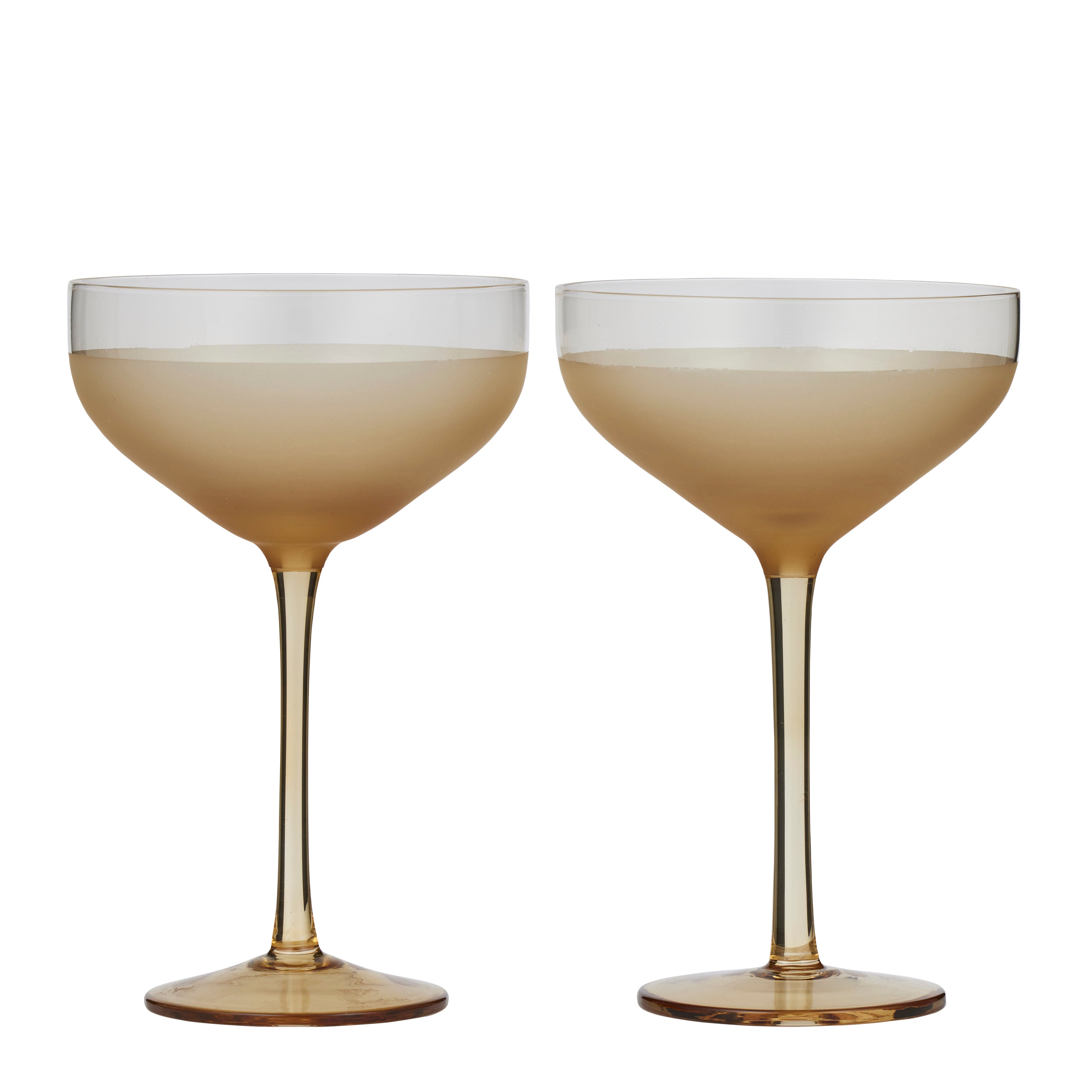 Hudson Set/2 Coupe Glass 11.5x18cm Amber-Dining & Entertaining-Coast To Coast Home-The Bay Room