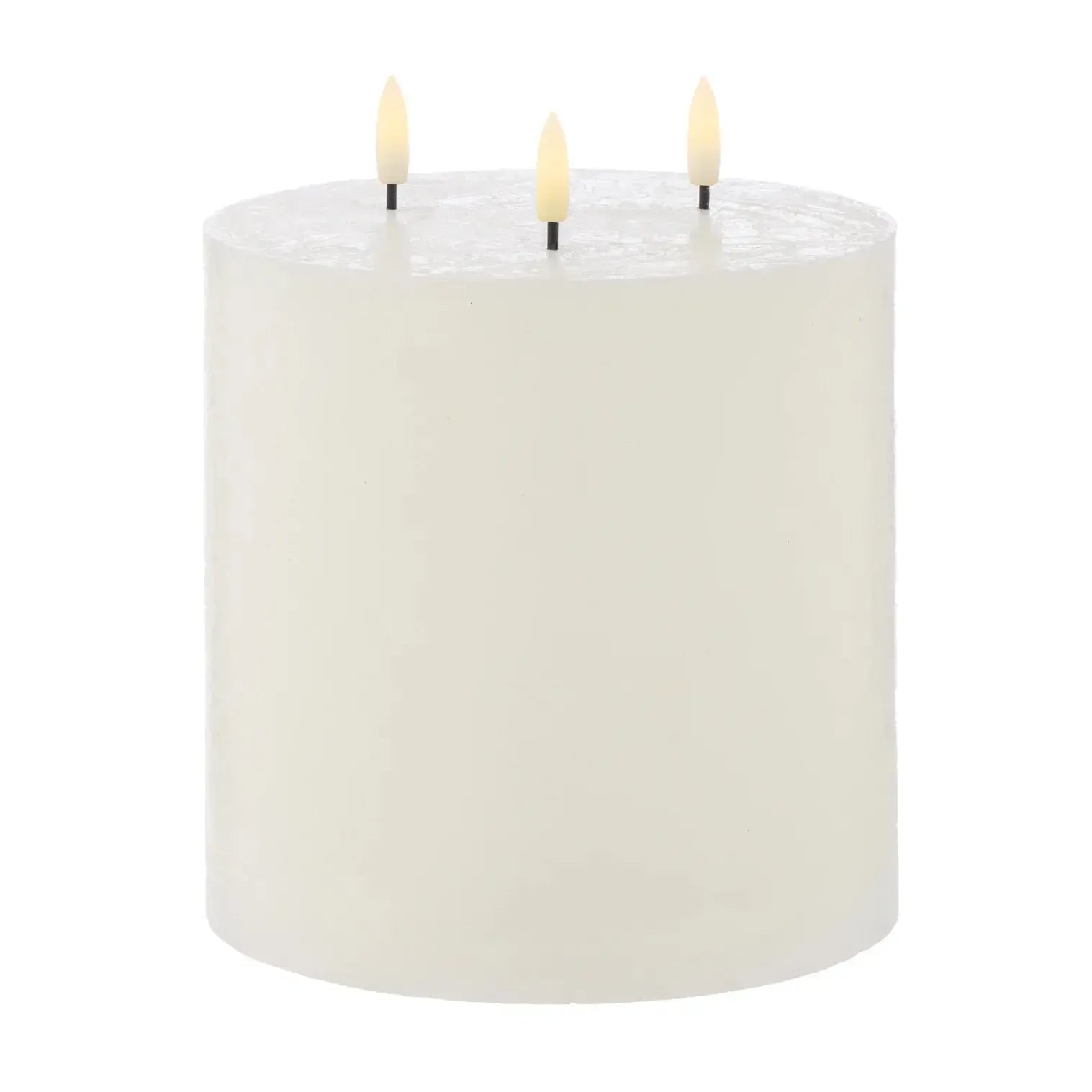 Hughe LED Pillar Candle 15x15x15cm White-Candles & Fragrances-Amalfi-The Bay Room