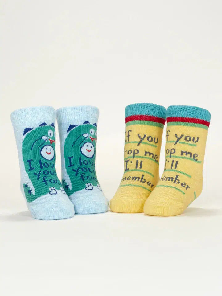 I Love Your Face/ If You Drop Me I'll Remember Baby Socks-Clothing & Accessories-Blue Q-The Bay Room