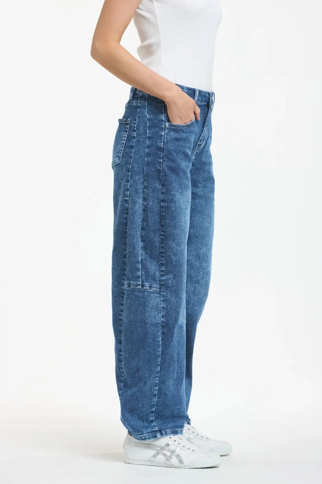 Idaho Barrel Jean - Mid Denim-Jeans-Italian Star-The Bay Room