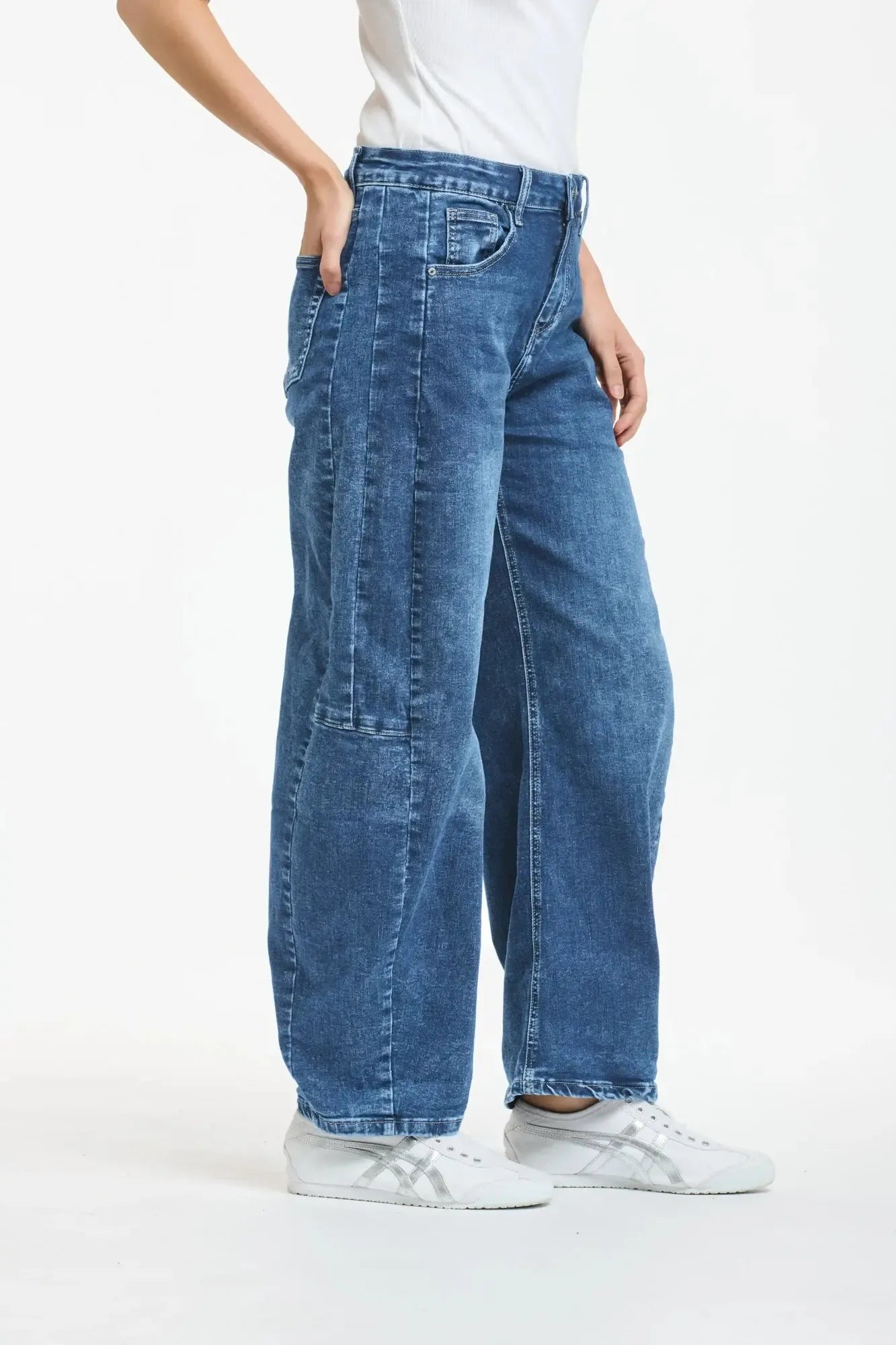Idaho Barrel Jean - Mid Denim-Jeans-Italian Star-The Bay Room