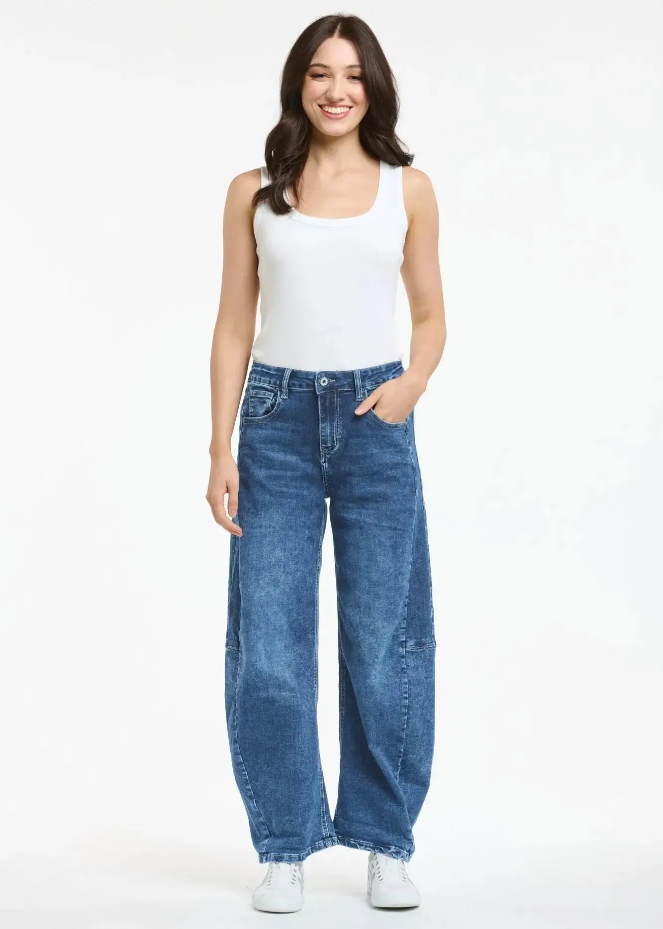 Idaho Barrel Jean - Mid Denim-Jeans-Italian Star-The Bay Room