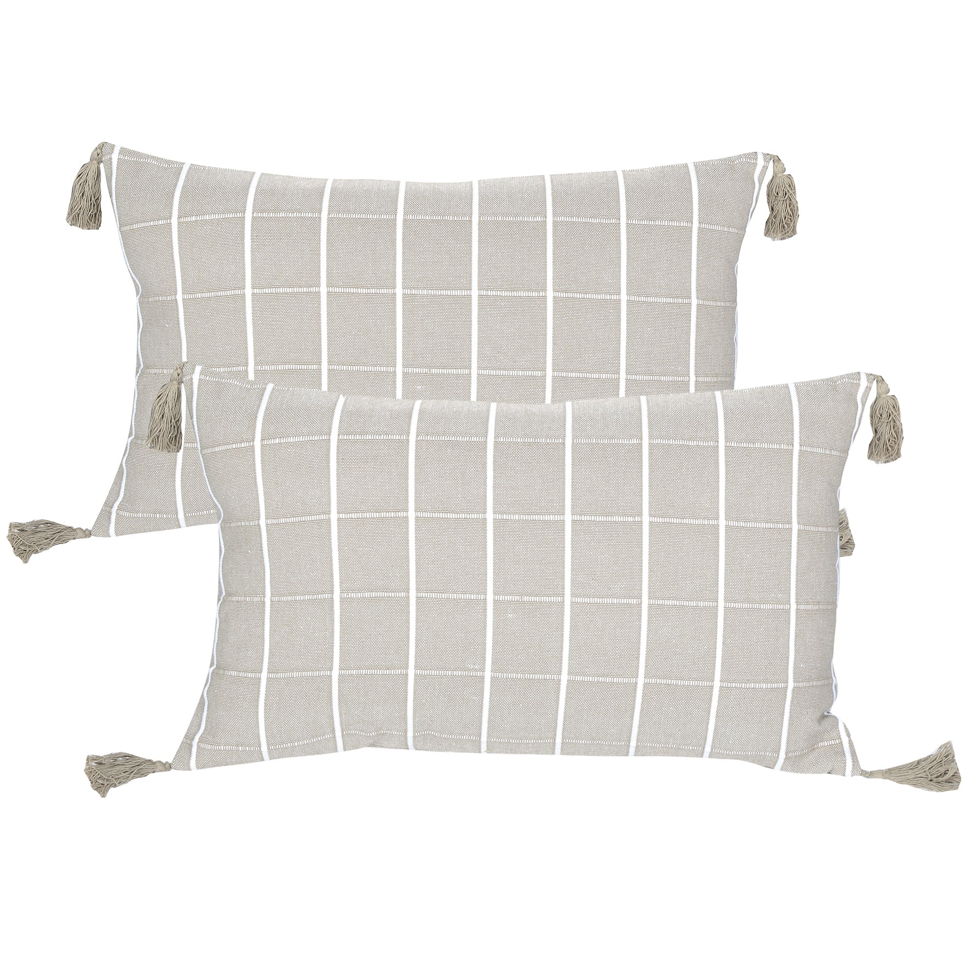 Idyllic Cotton Cushion 30x50cm Taupe-Soft Furnishings-NF-The Bay Room