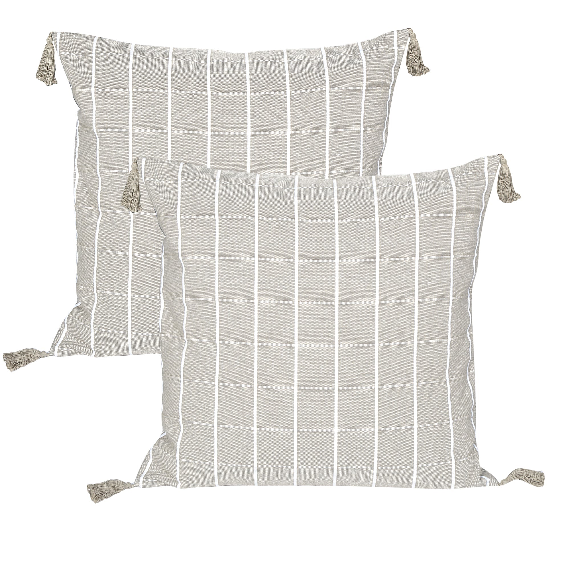 Idyllic Cotton Cushion 50x50cm Taupe-Soft Furnishings-NF-The Bay Room