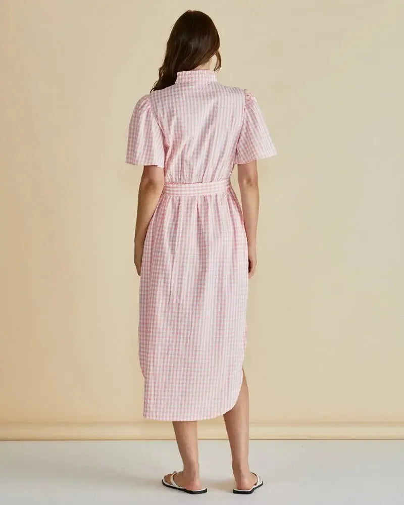 Immie Dress - Pink Gingham-Dresses-Betty Basics-The Bay Room