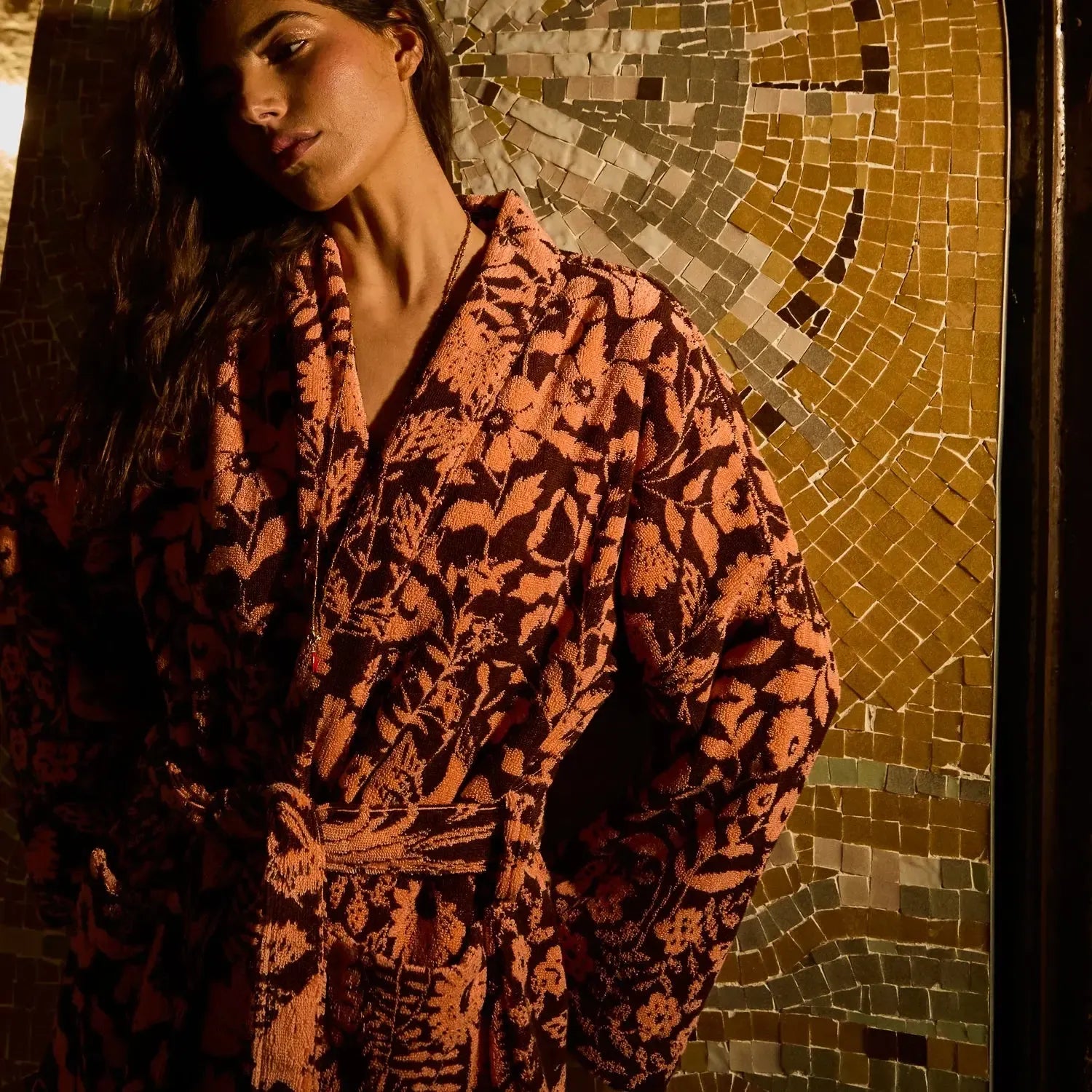 Indiana Towelling Robe - Carnelian-Sleepwear & Robes-Sage & Clare-The Bay Room