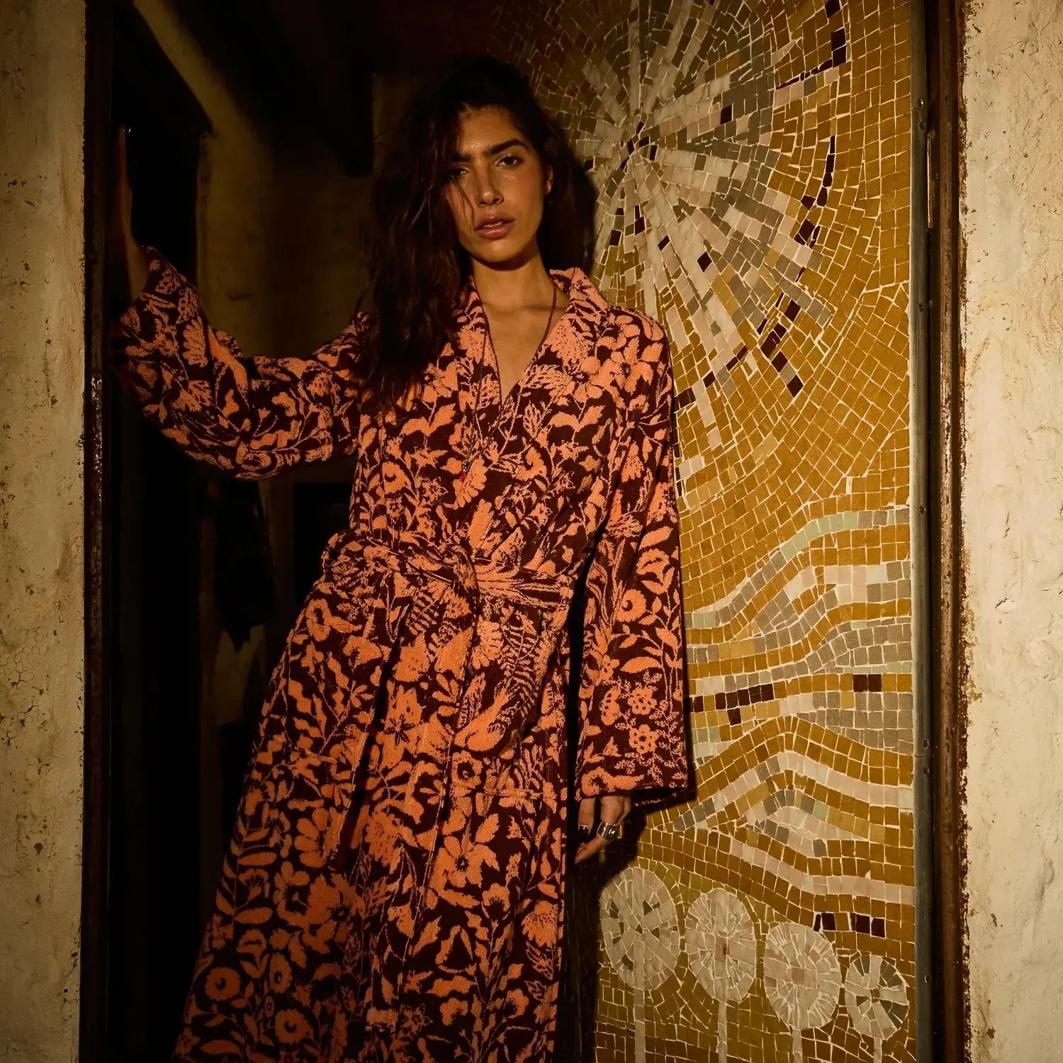 Indiana Towelling Robe - Carnelian-Sleepwear & Robes-Sage & Clare-The Bay Room
