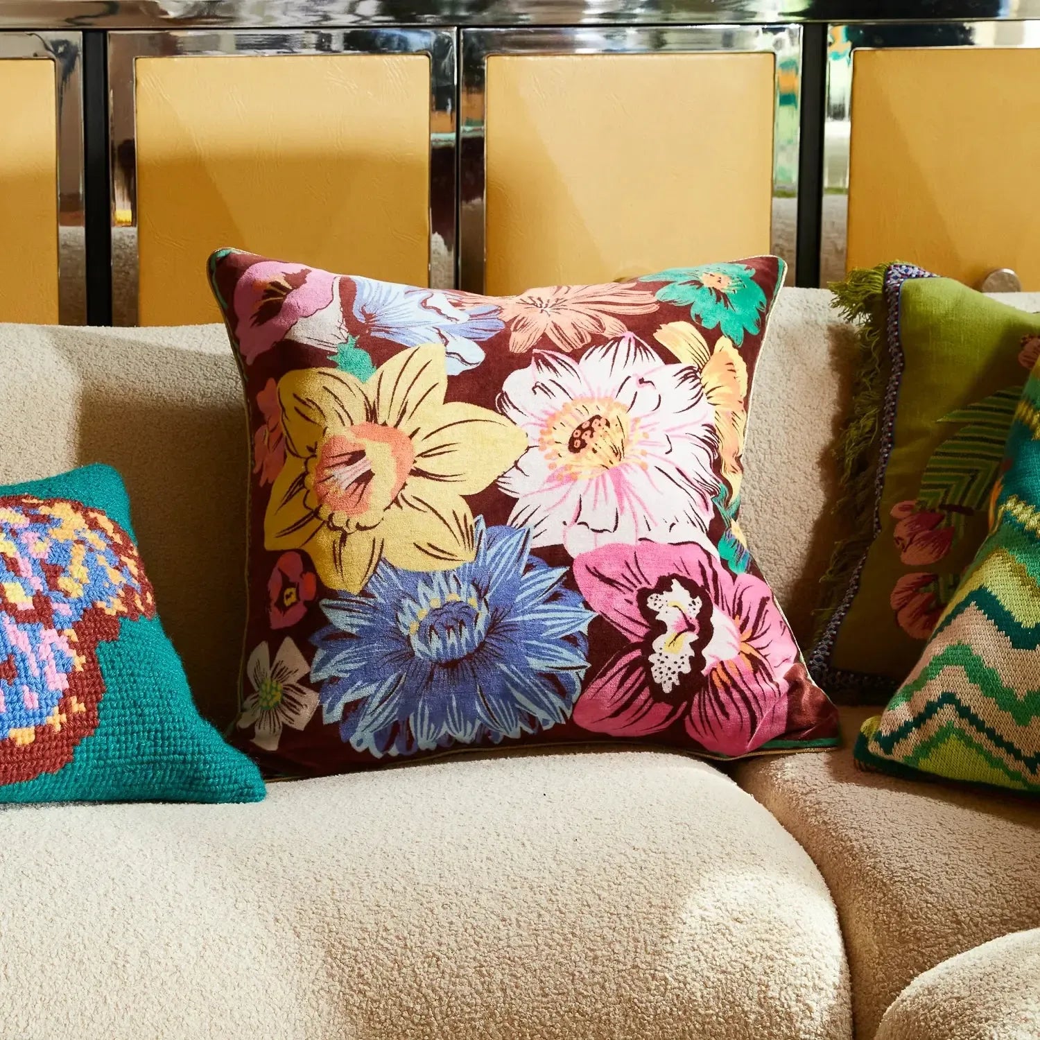 Ines Velvet Cushion - Burnt Sienna-Soft Furnishings-Sage & Clare-The Bay Room