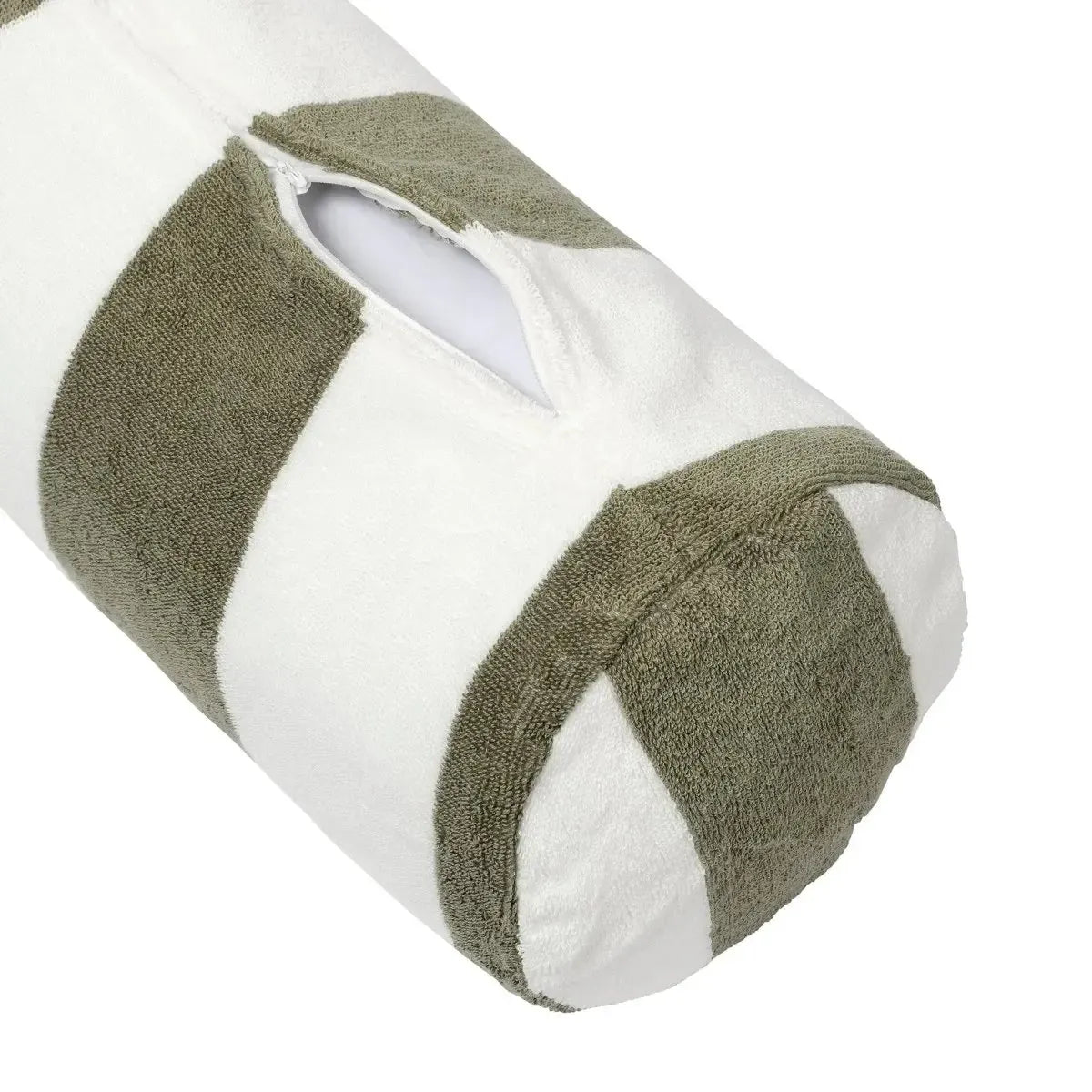 Inflatable Beach Pillow The Vacay Olive Stripe-Travel & Outdoors-Sunny Life-The Bay Room