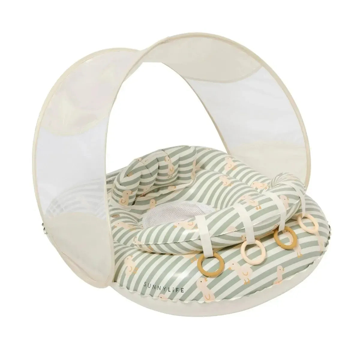Interactive Baby Float Duck Sage Stripe-Travel & Outdoors-Sunny Life-The Bay Room