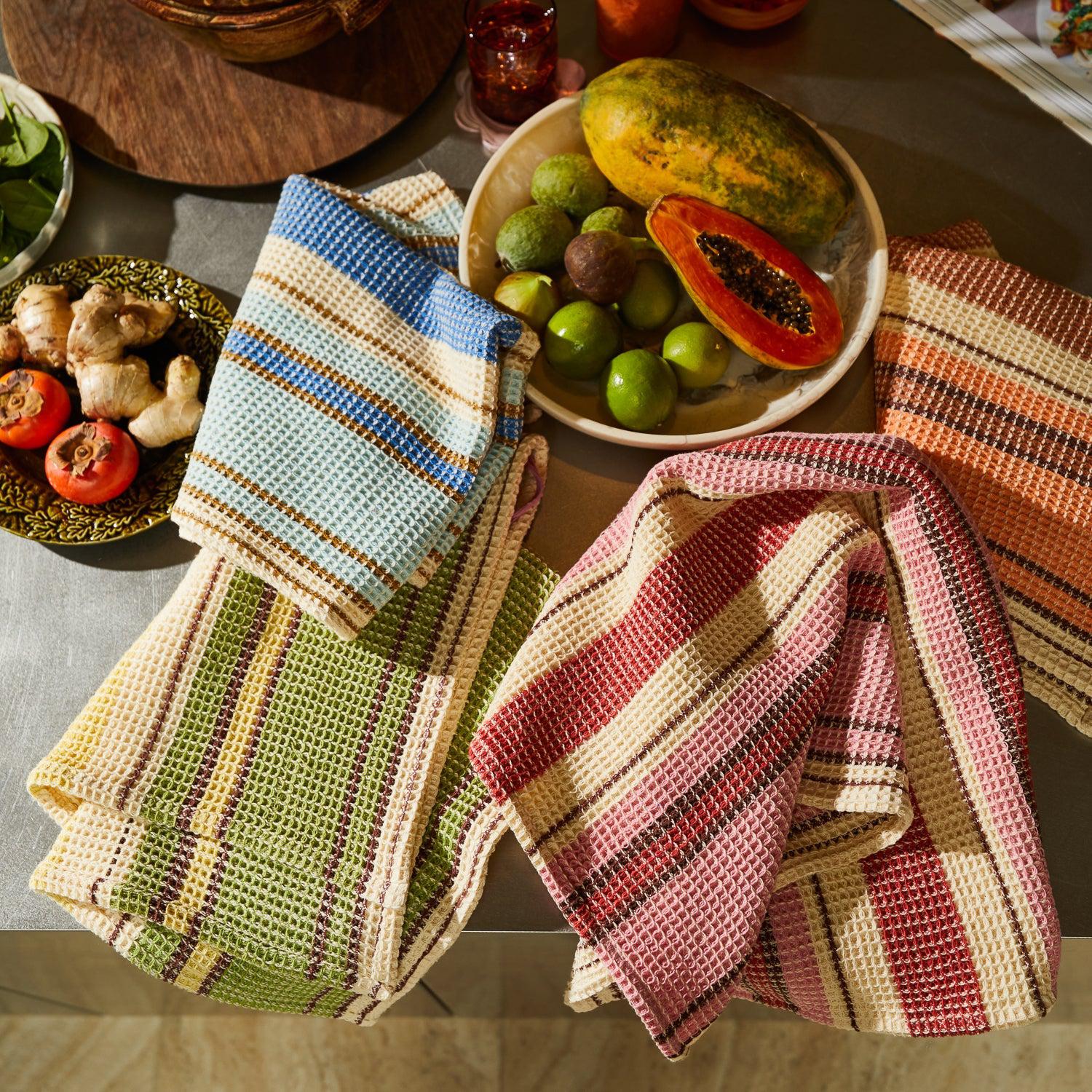 Ishani Stripe Tea Towel - Posy-Soft Furnishings-Sage & Clare-The Bay Room