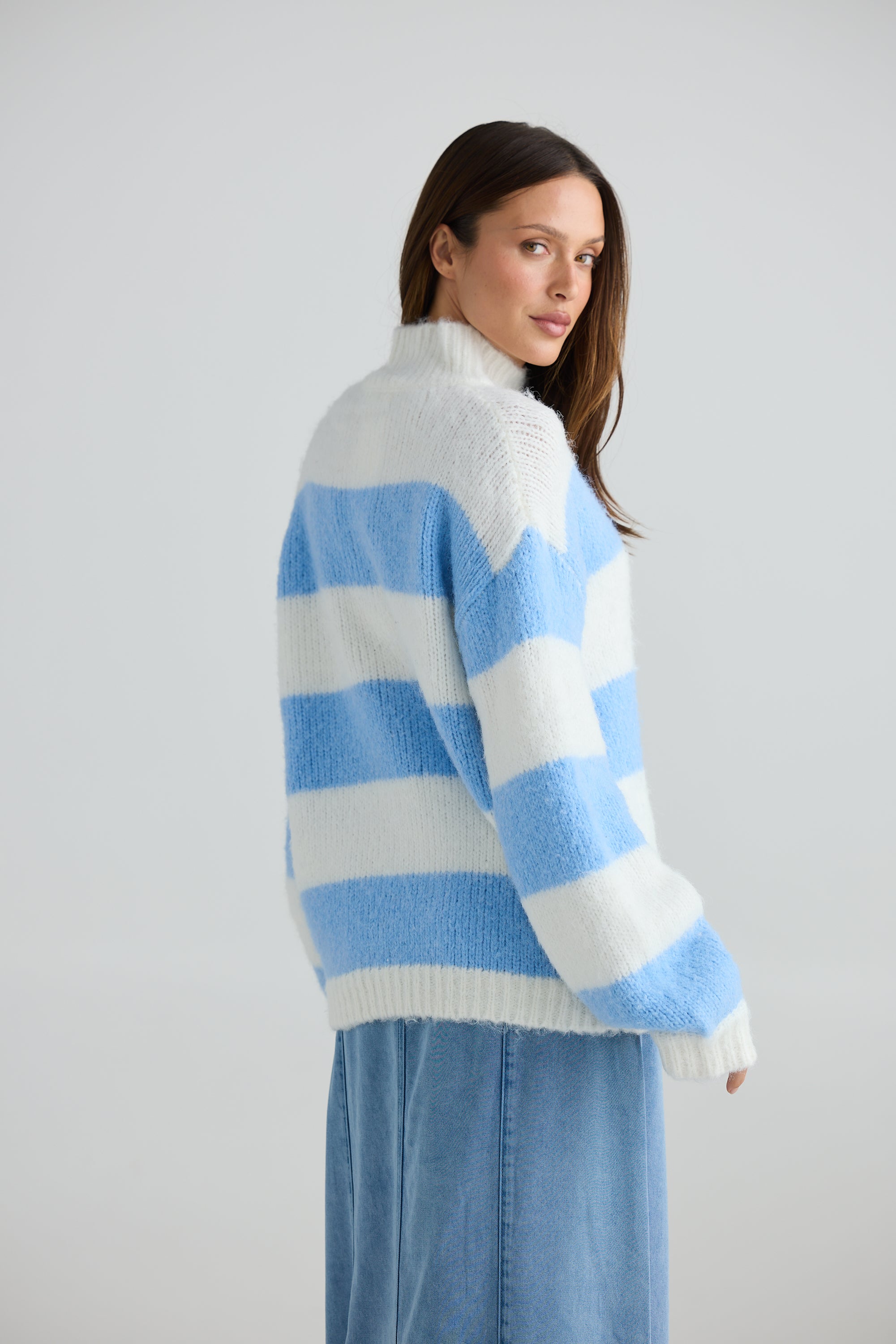 Island Knit - Blue Stripe-Knitwear & Jumpers-Holiday-The Bay Room