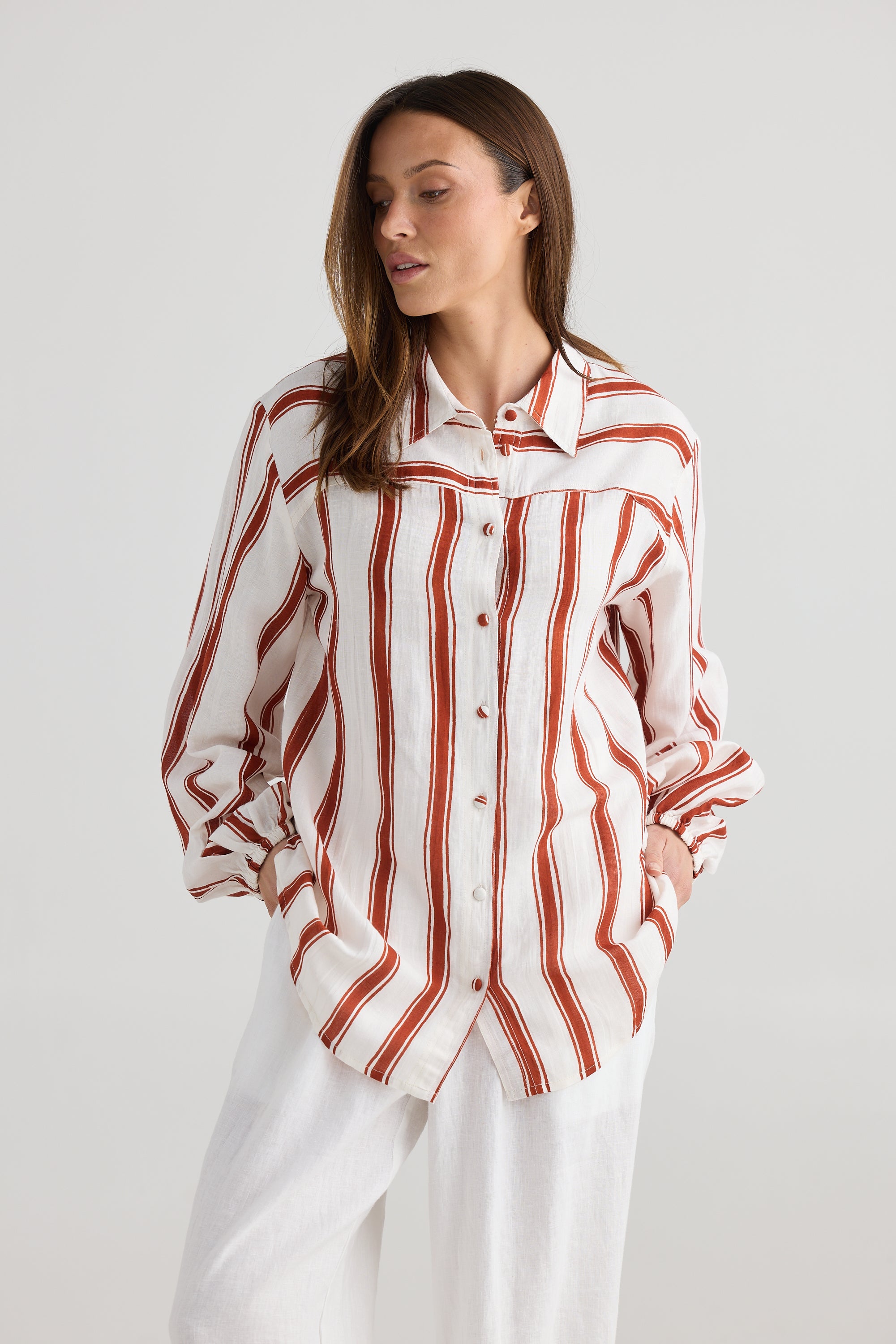 Island Shirt - Drifter Stripe-Tops-Holiday-The Bay Room