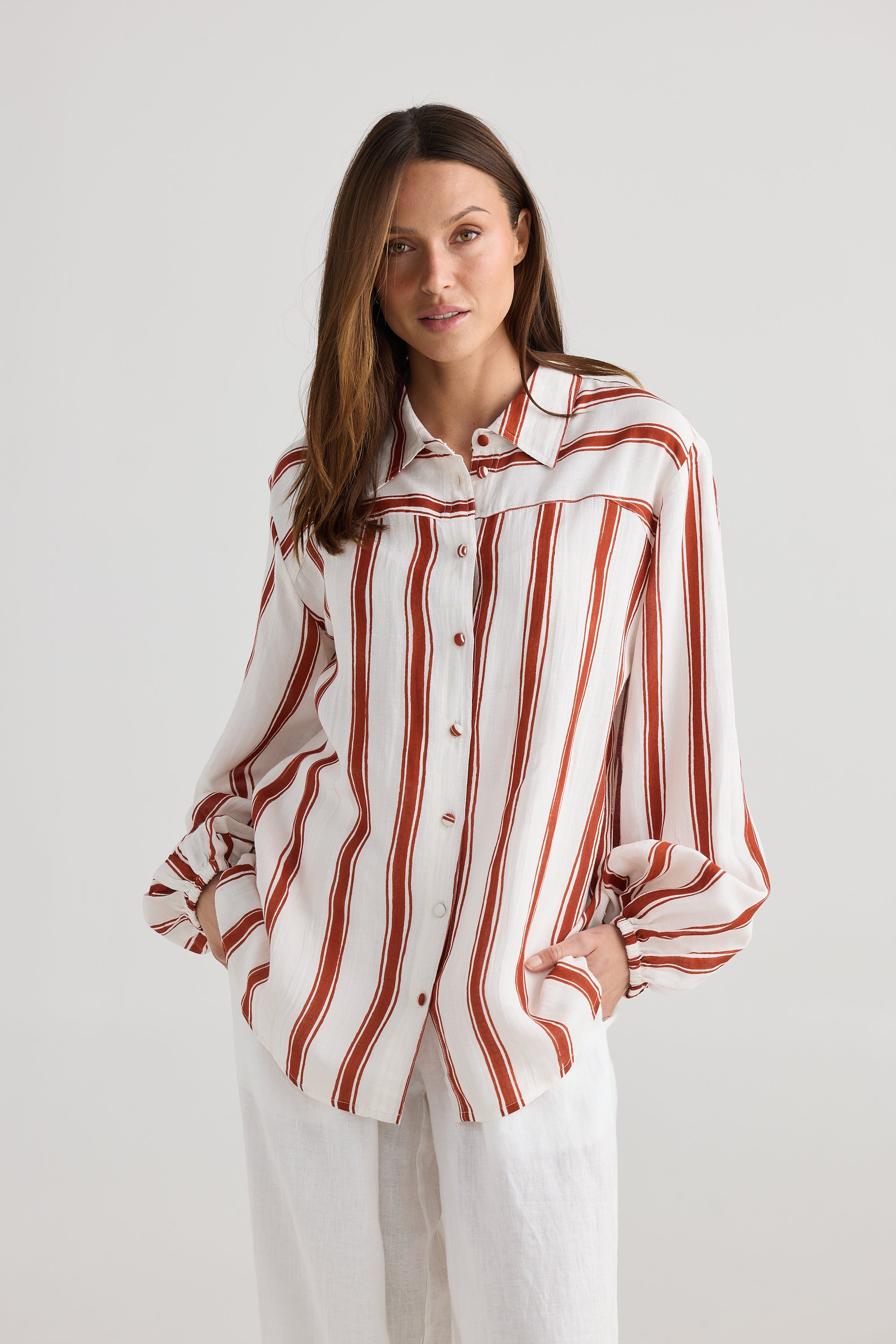 Island Shirt - Drifter Stripe-Tops-Holiday-The Bay Room