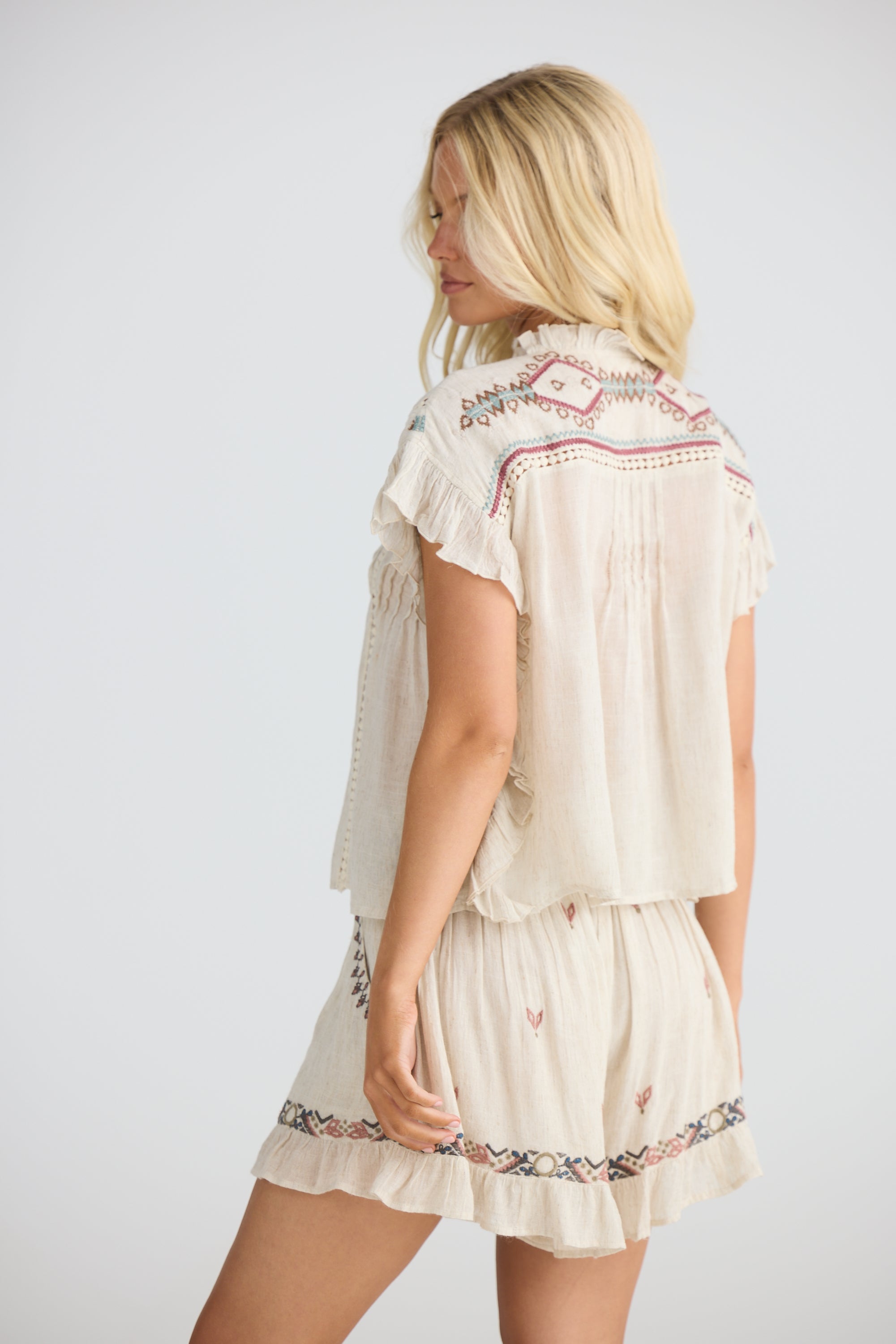 Ithika Tie Top - Light Natural-Tops-Talisman-The Bay Room