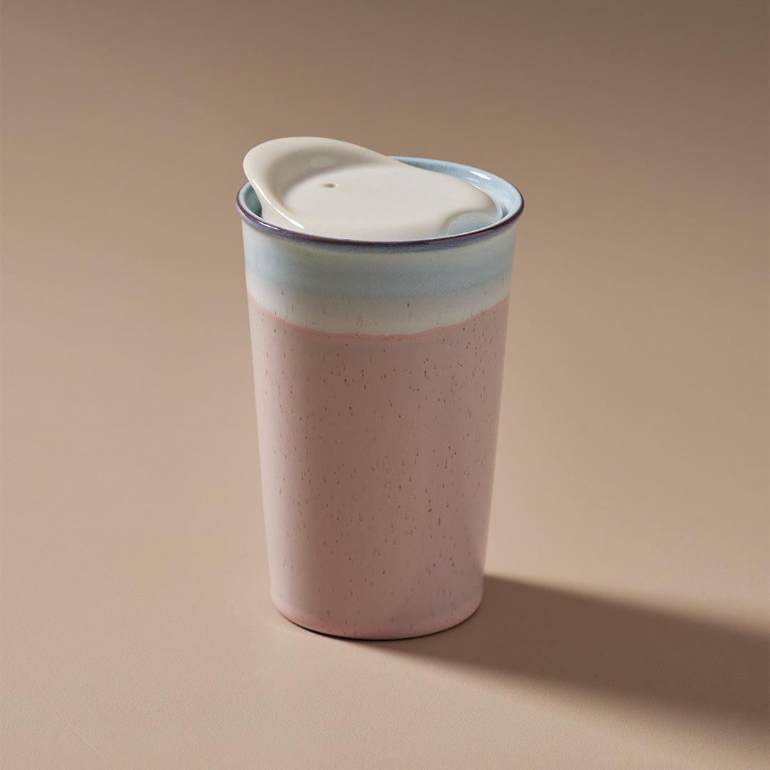 It's A Keeper Ceramic Travel Cup - Strawberry Milk-Dining & Entertaining-Indigo Love-The Bay Room