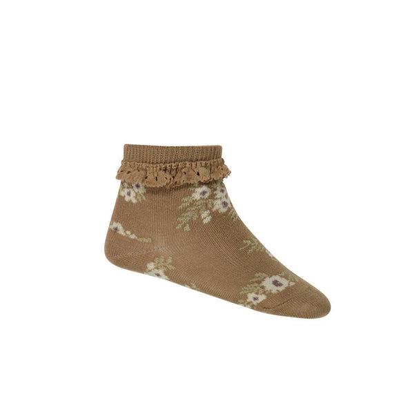 Jacquard Floral Sock - Caramel Cream-Clothing & Accessories-Jamie Kay-The Bay Room