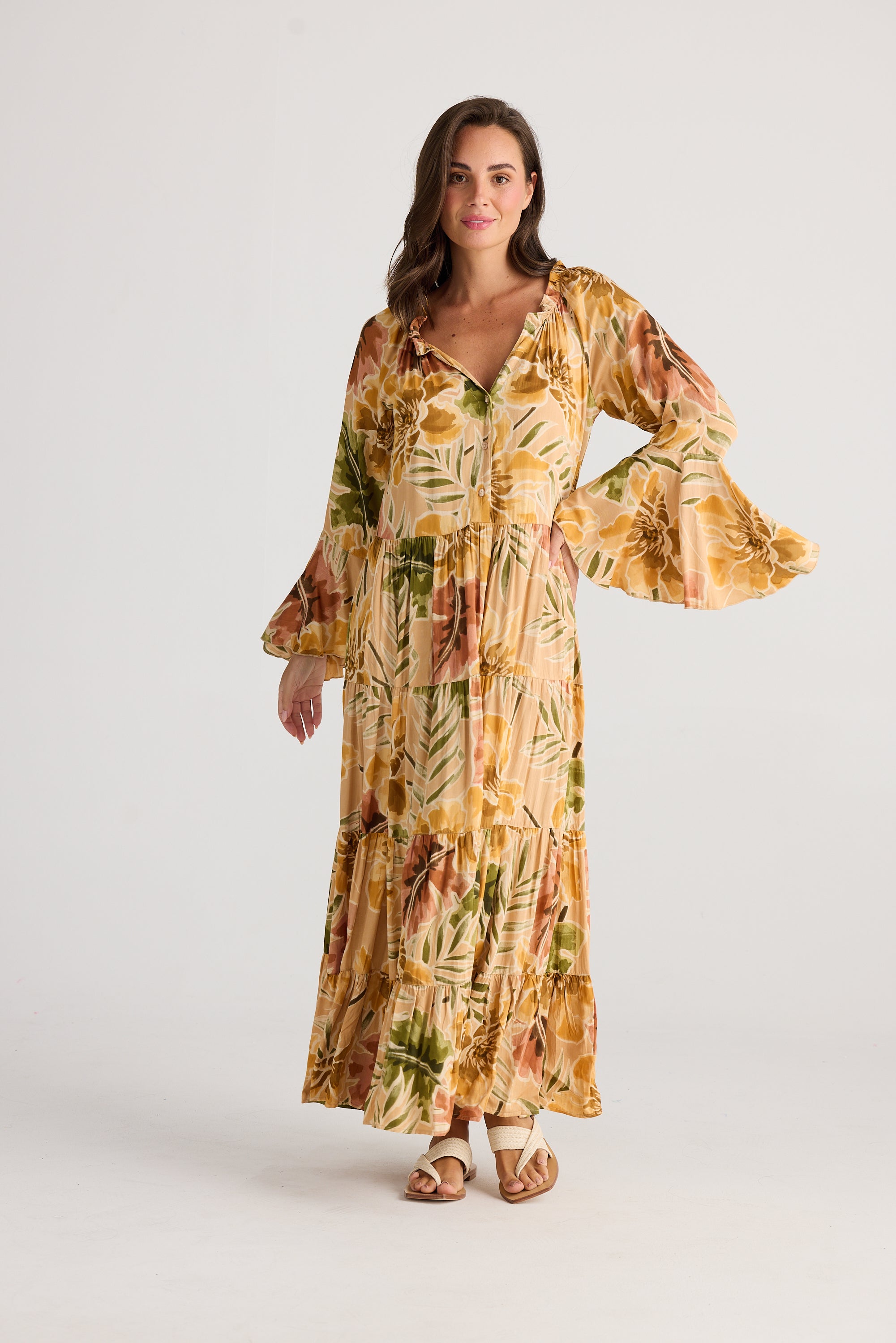 Jada Maxi Dress - Majesty Palm-Dresses-Holiday-The Bay Room