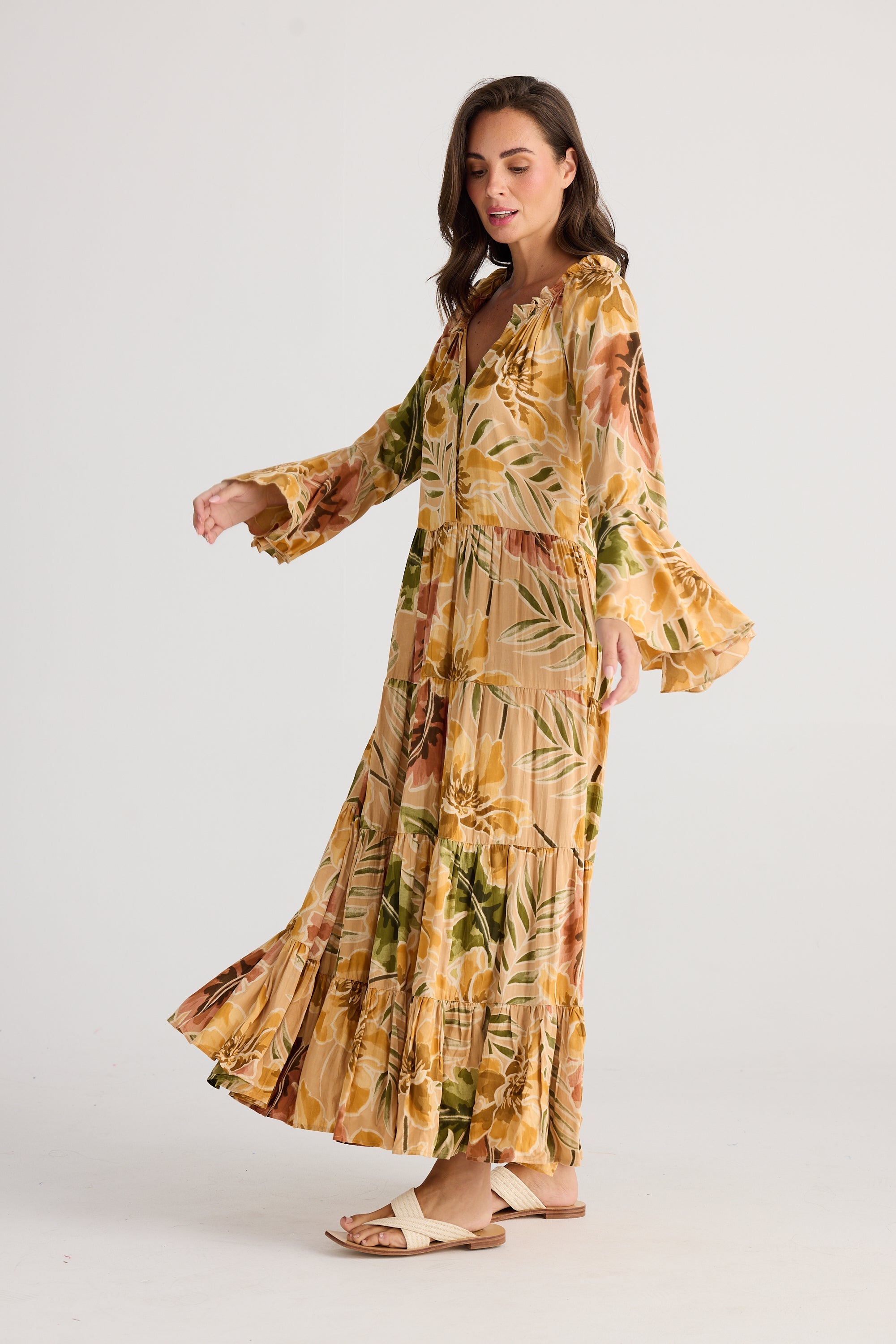 Jada Maxi Dress - Majesty Palm-Dresses-Holiday-The Bay Room