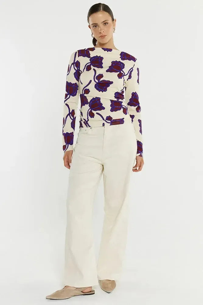 Jade Seamed Jersey Top - Winter Poppy-Tops-SASS-The Bay Room