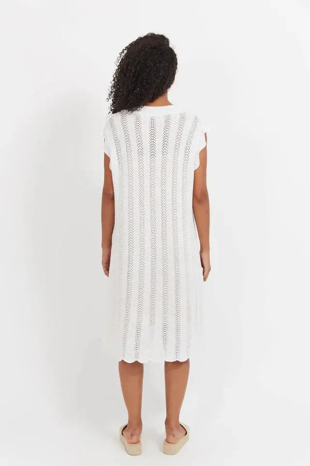 Jamaica Knit Dress - White-Dresses-Haven-The Bay Room