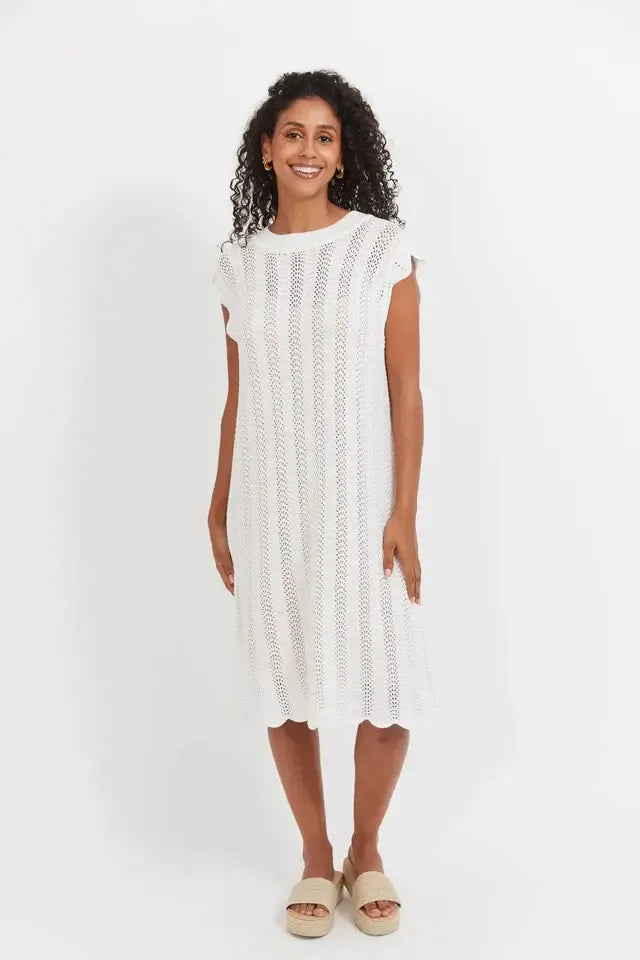 Jamaica Knit Dress - White-Dresses-Haven-The Bay Room