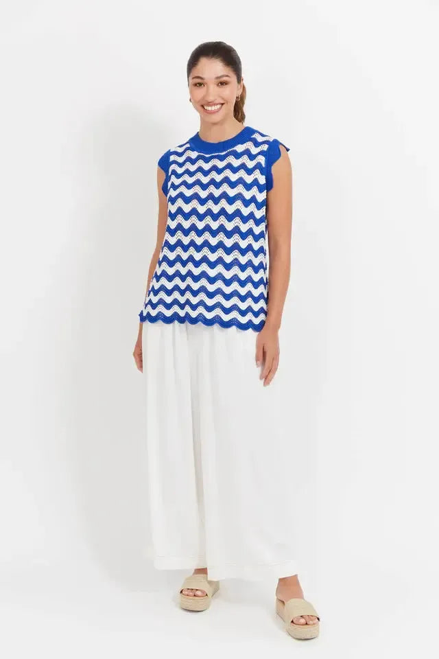 Jamaica Knit Top - Azul-Tops-Haven-The Bay Room
