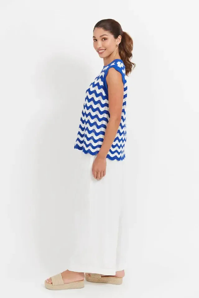 Jamaica Knit Top - Azul-Tops-Haven-The Bay Room