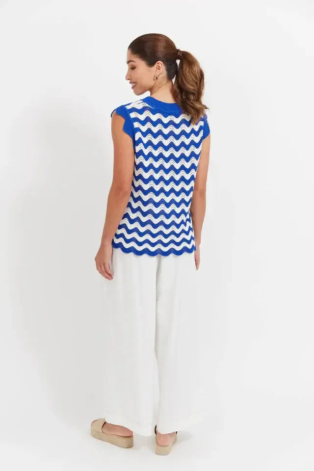 Jamaica Knit Top - Azul-Tops-Haven-The Bay Room
