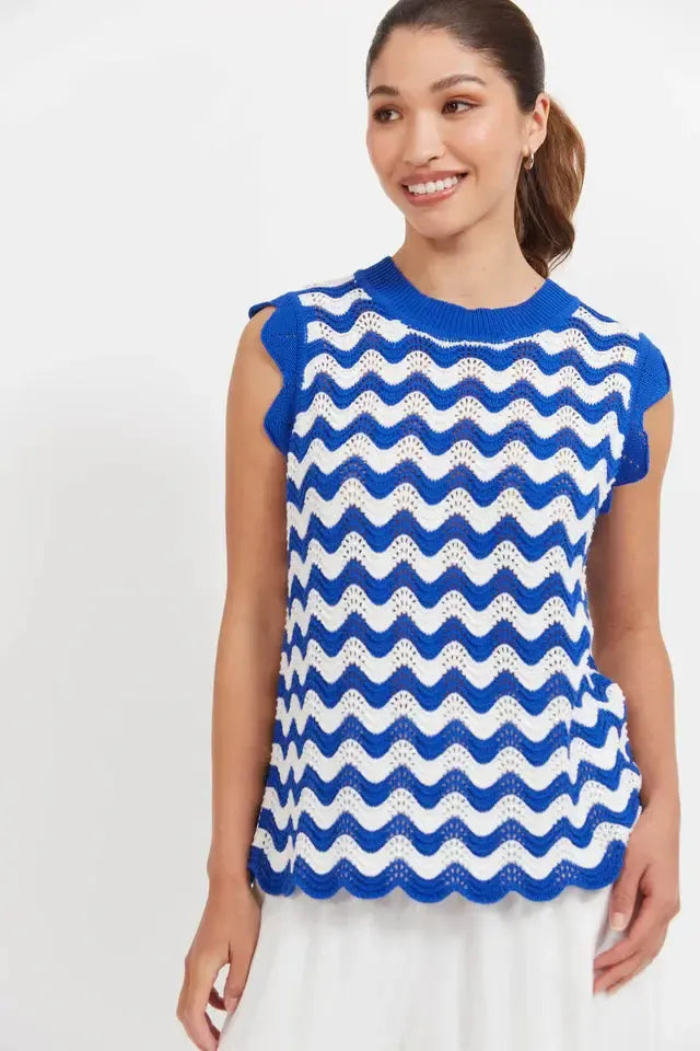 Jamaica Knit Top - Azul-Tops-Haven-The Bay Room