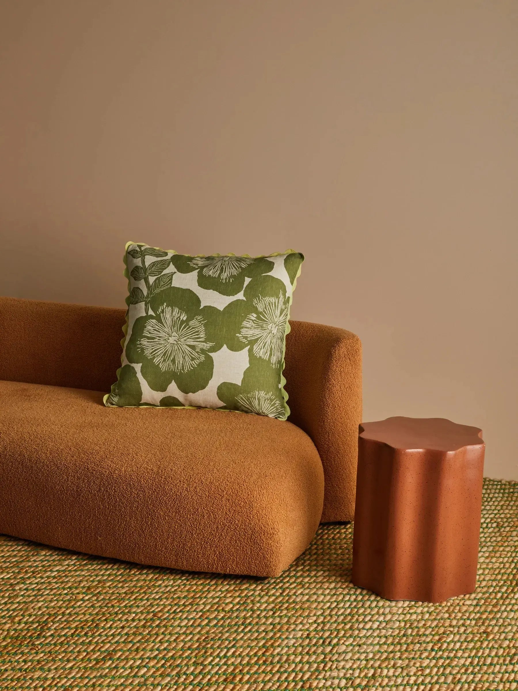 Jardin Khaki Linen Cushion 60cm-Soft Furnishings-Bonnie & Neil-The Bay Room