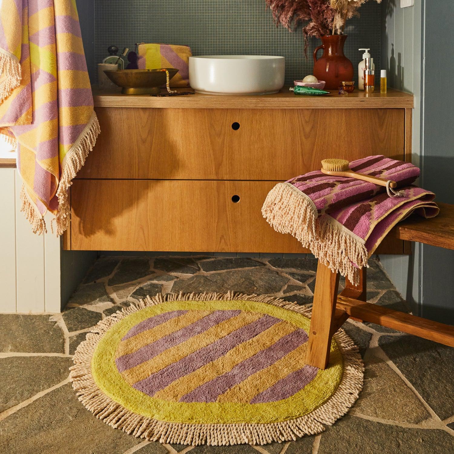 Jarita Bath Mat - Mauve-Soft Furnishings-Sage & Clare-The Bay Room