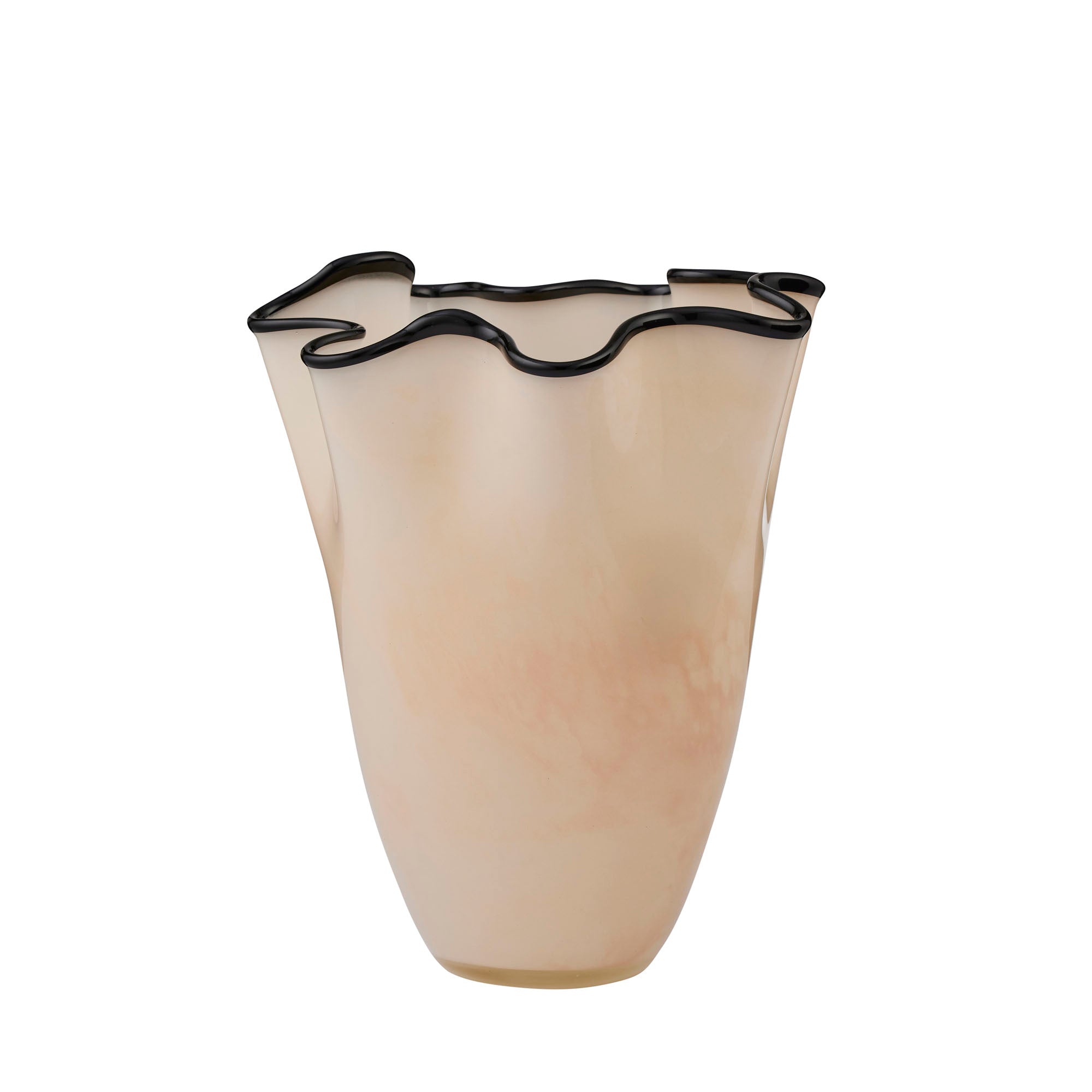 Jarvis Glass Vase 21x24.5cm Ivory/Black-Pots, Planters & Vases-Coast To Coast Home-The Bay Room
