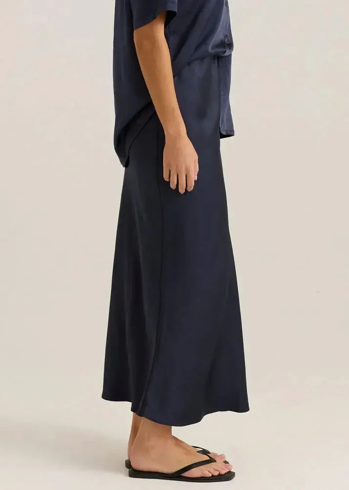 Jasper Slip Skirt - Navy-Skirts-SASS-The Bay Room